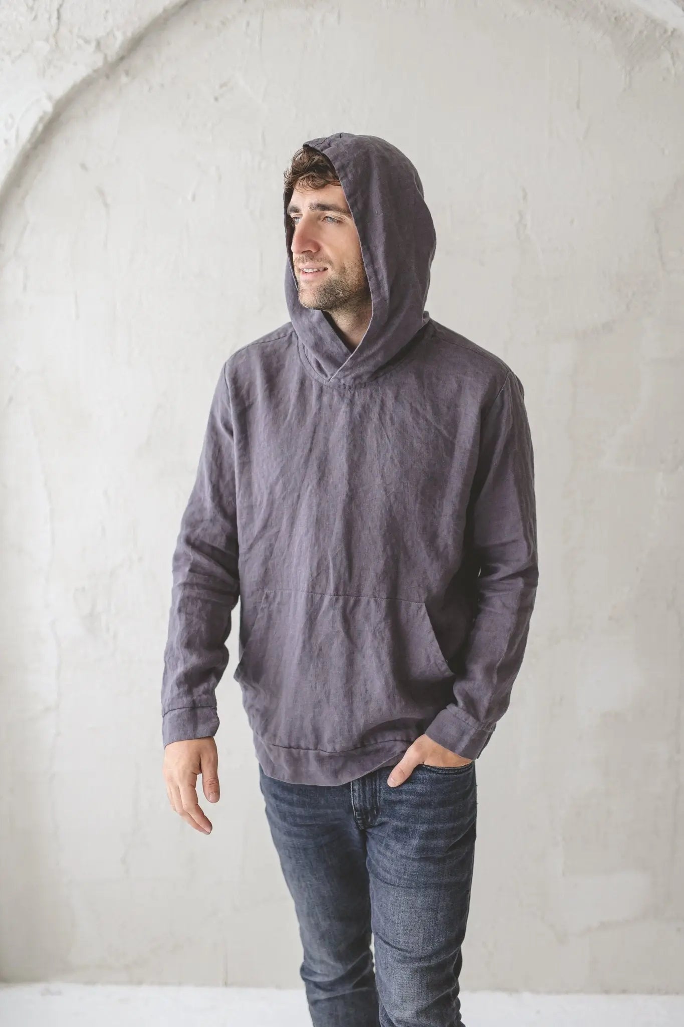 Unisex Linen Hoodie with Front Pocket Epic Linen