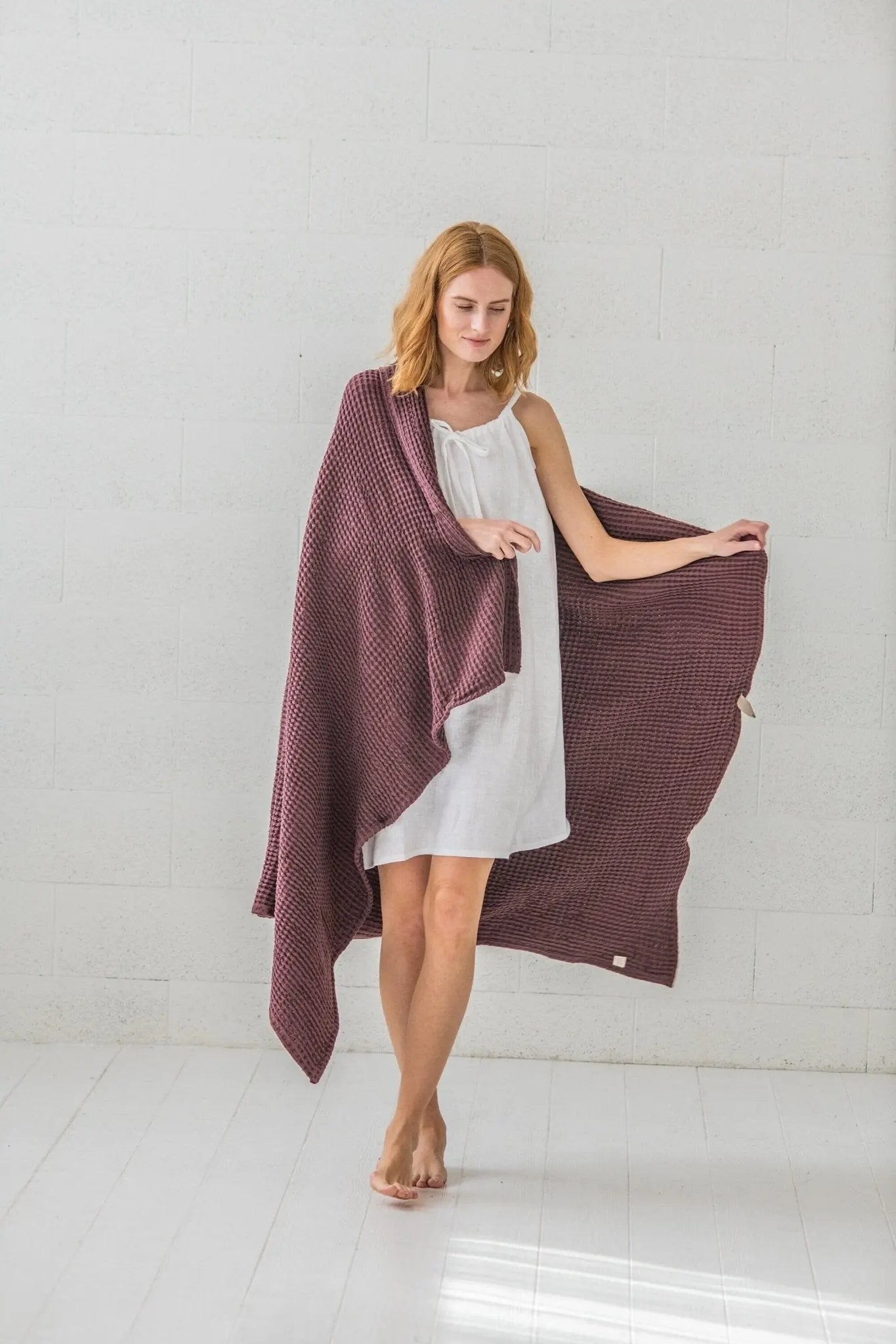 Waffle Linen Cotton Throw Blanket - Epic Linen luxury linen