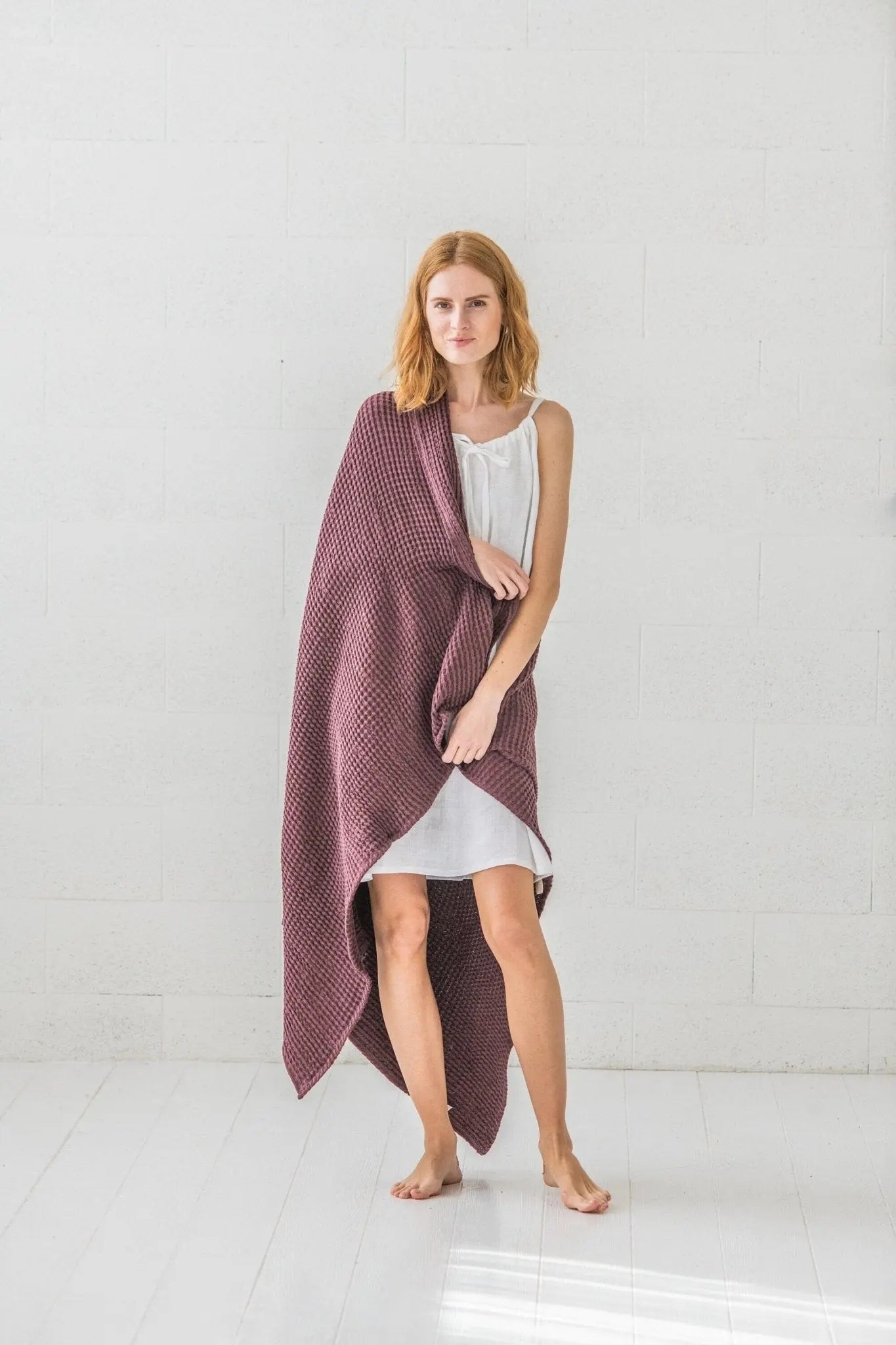 Waffle Linen Cotton Throw Blanket - Epic Linen luxury linen