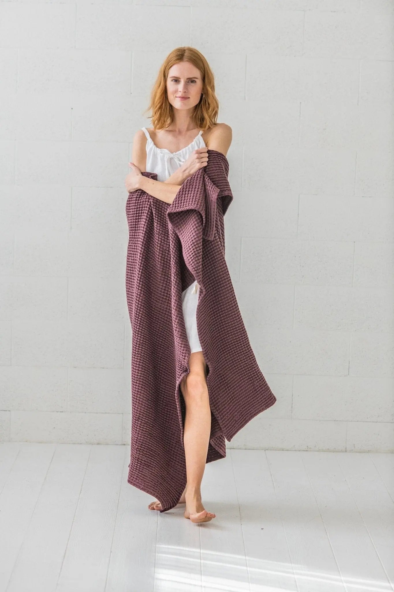 Waffle Linen Cotton Throw Blanket - Epic Linen luxury linen