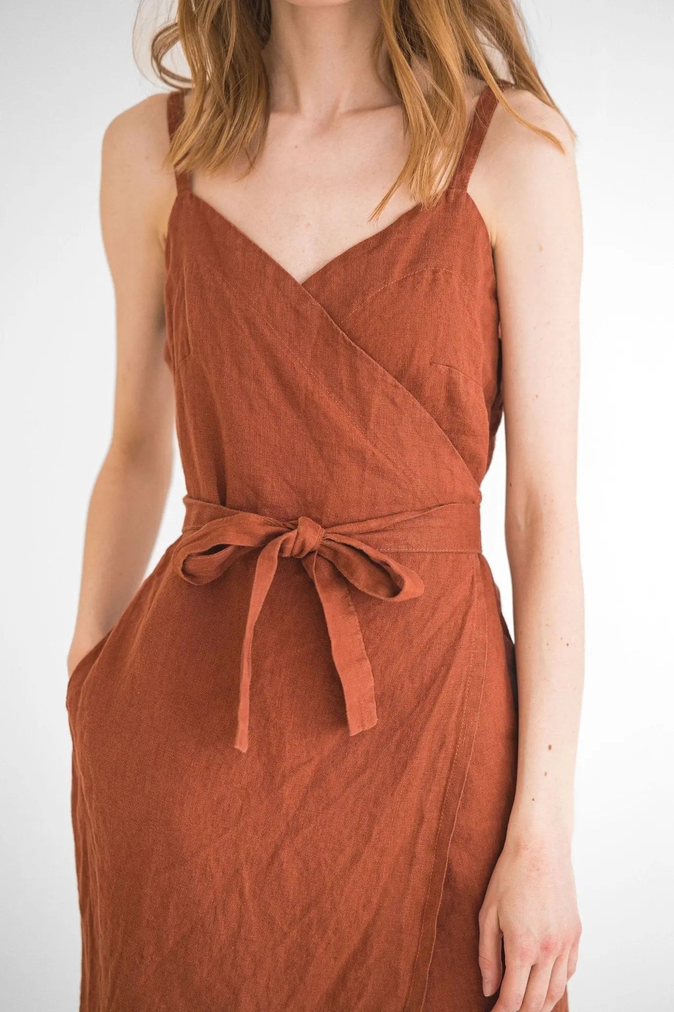 Wrap Linen Dress - Epic Linen luxury linen