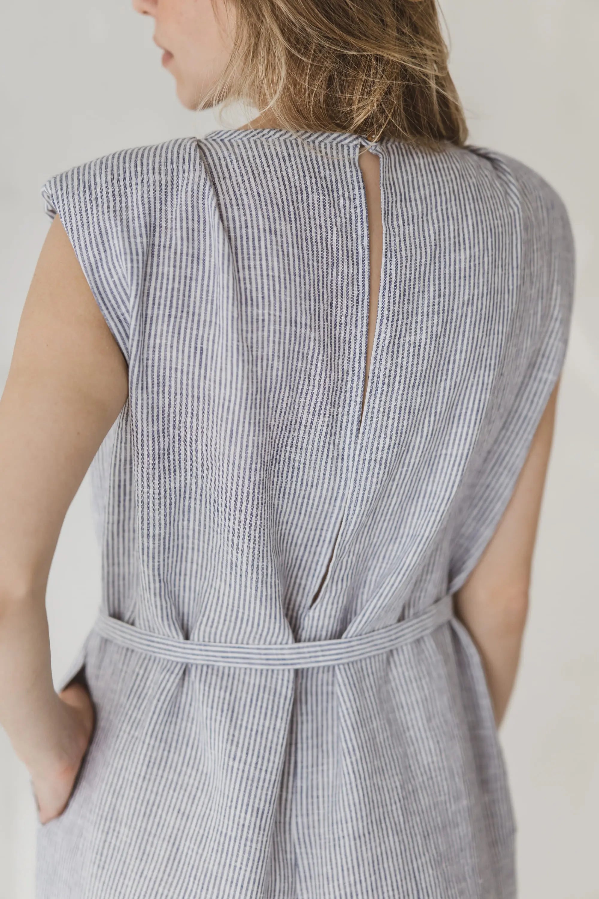 Linen Wide-Leg Jumpsuit with Belt