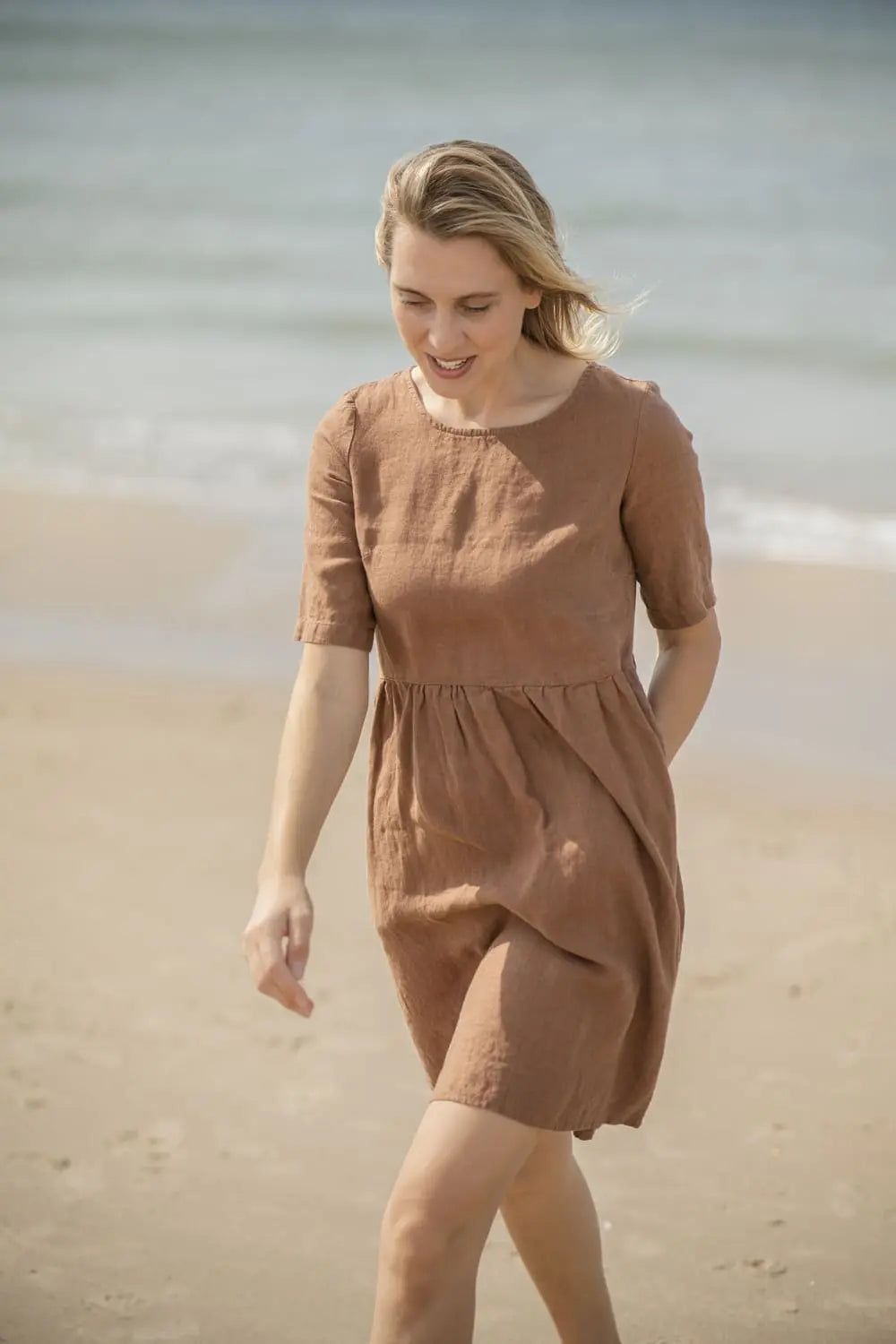 Linen Dress with Pockets