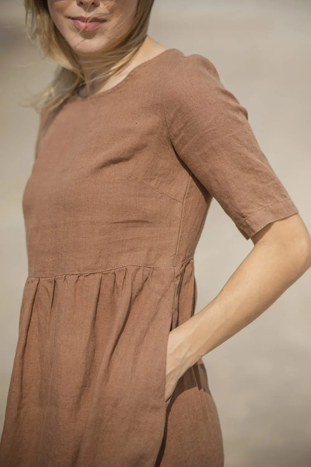 Linen Dress with Pockets