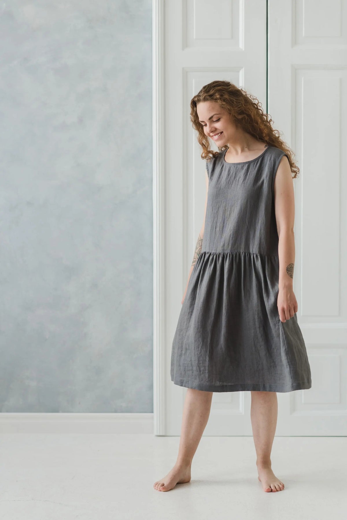 READY TO SHIP Simple Summer Linen Swing Dress