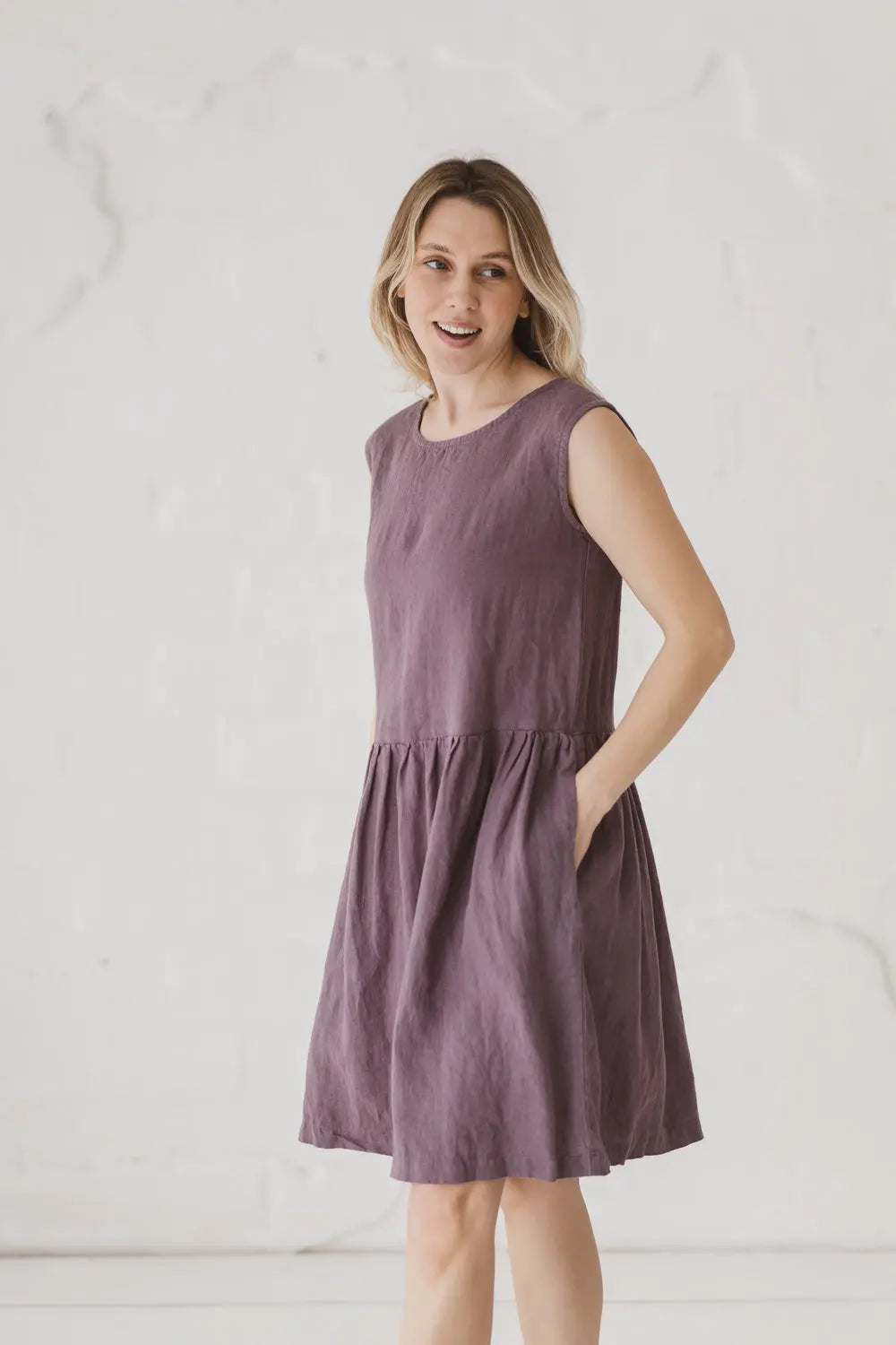 Linen Dress with Pockets