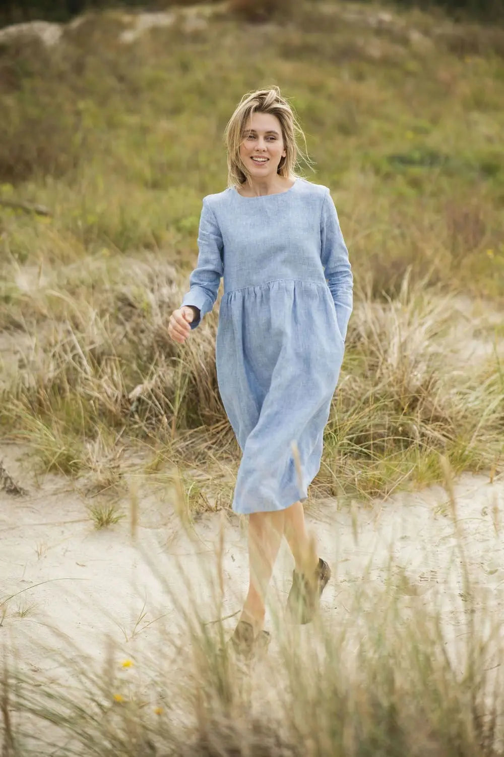 Linen Midi Dress – Relaxed Fit