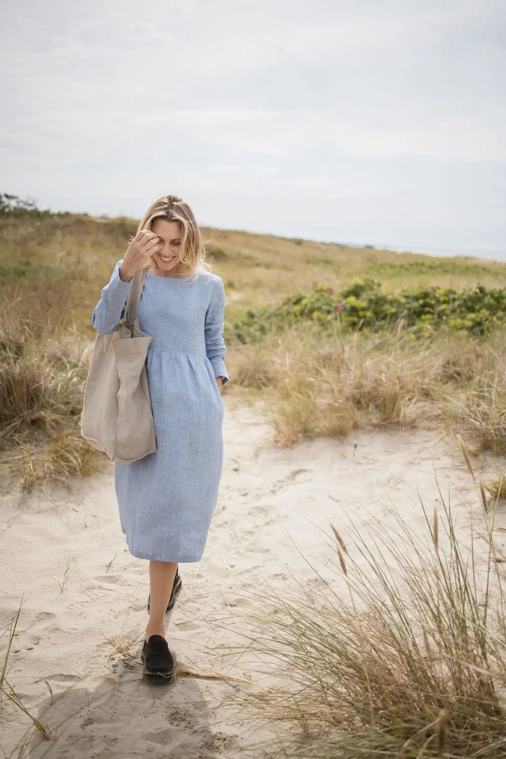 Linen Midi Dress – Comfortable Relaxed Fit Style