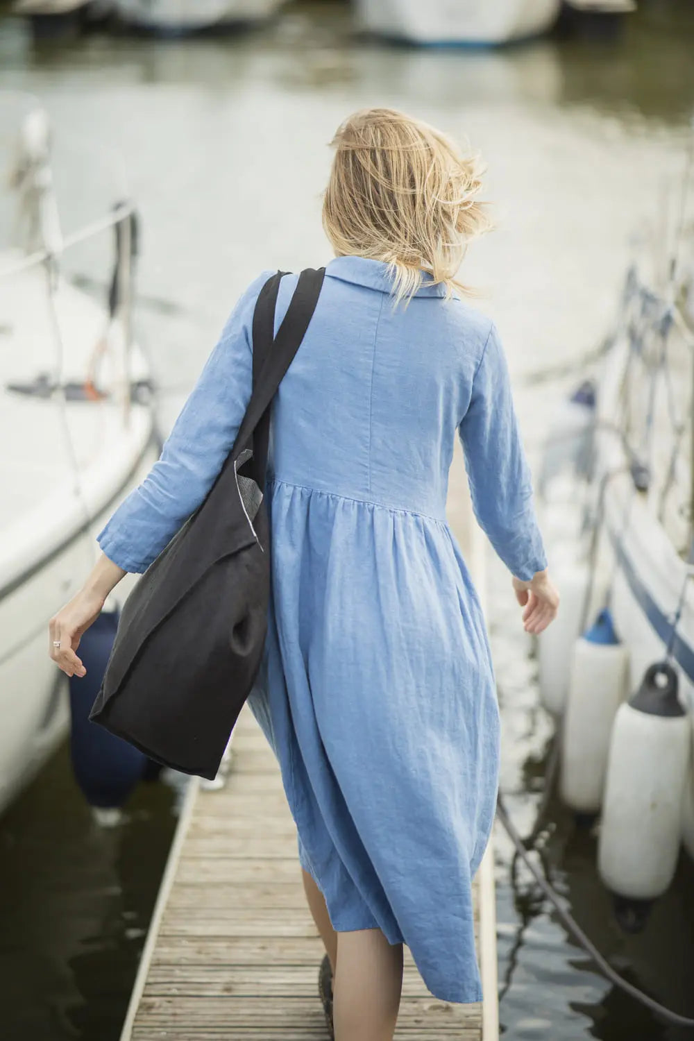 Linen Collar Dress