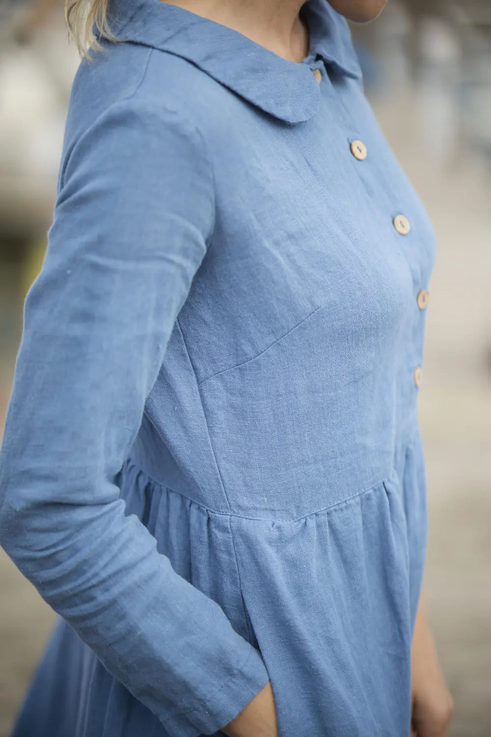 Linen Collar Dress