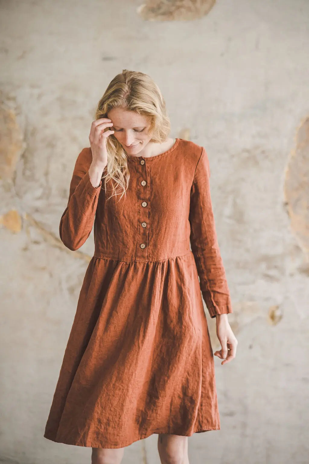 Linen Swing Dress with long arms Epic Linen