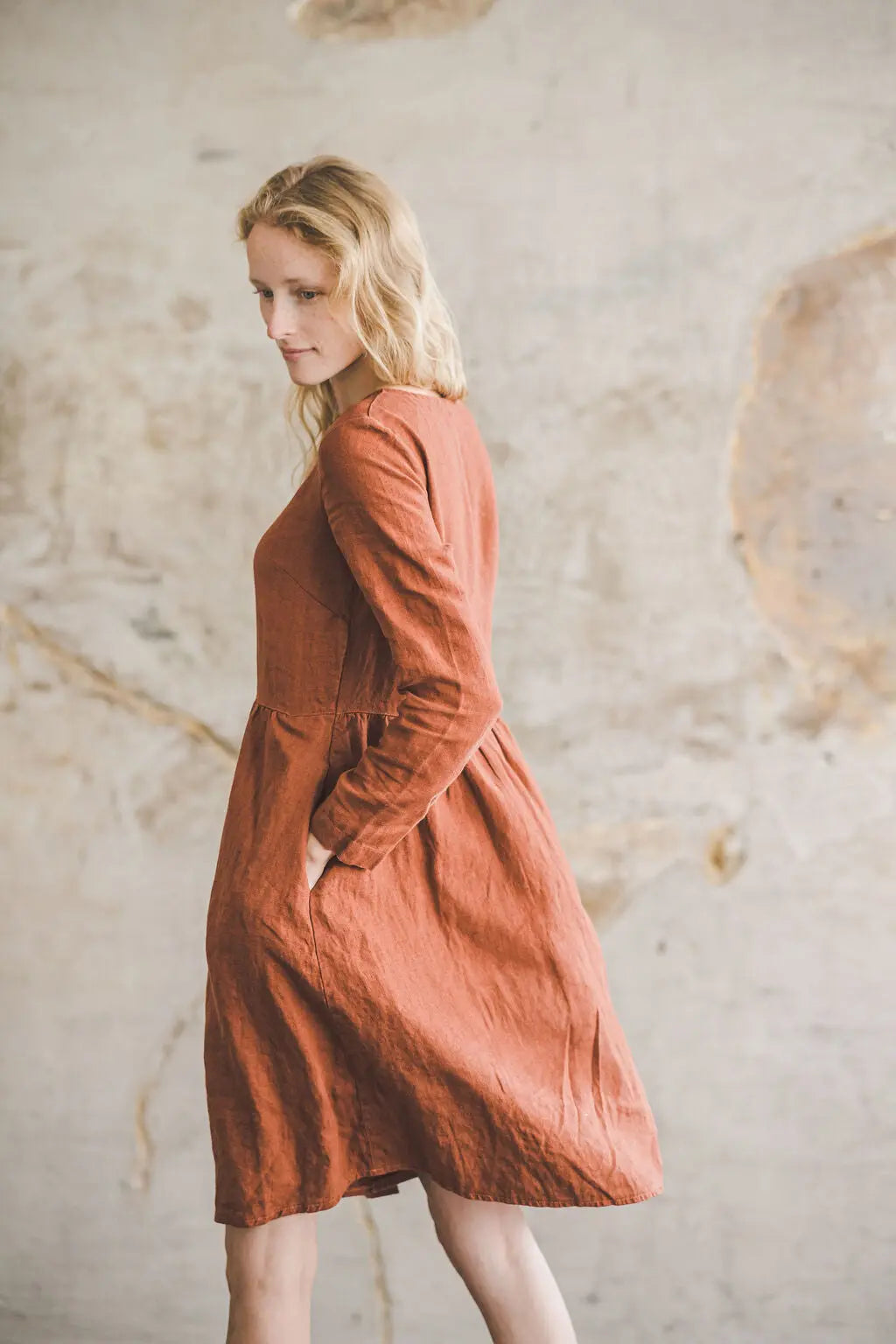 Linen Swing Dress with long arms Epic Linen
