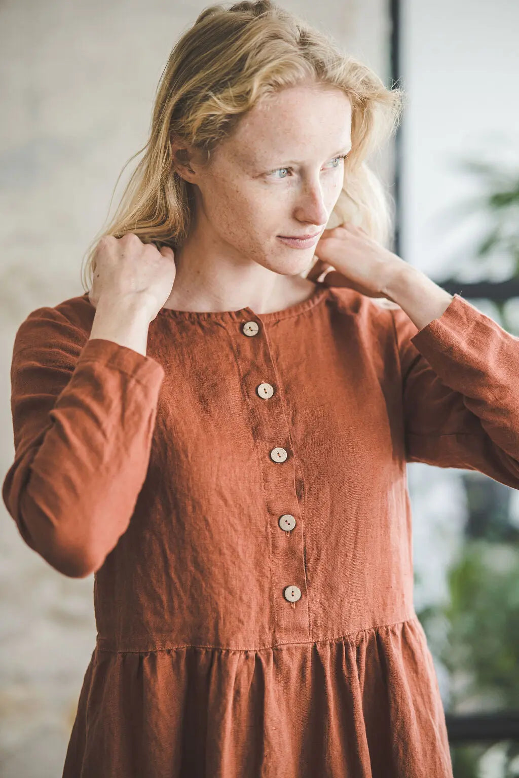Linen Swing Dress with long arms Epic Linen