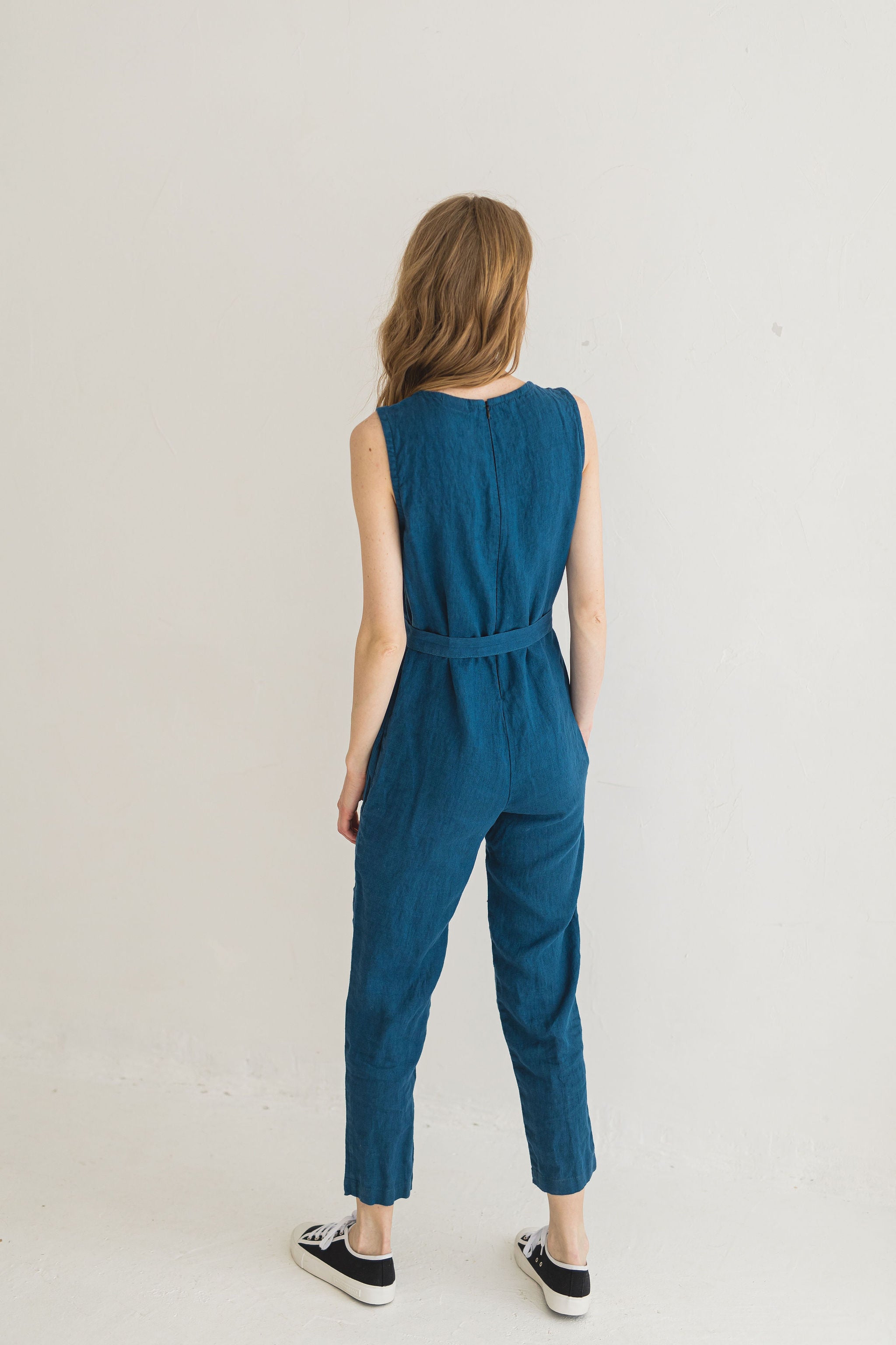 Sleeveless style Linen Jumpsuit,Romantic Linen Jumpsuit Epic Linen