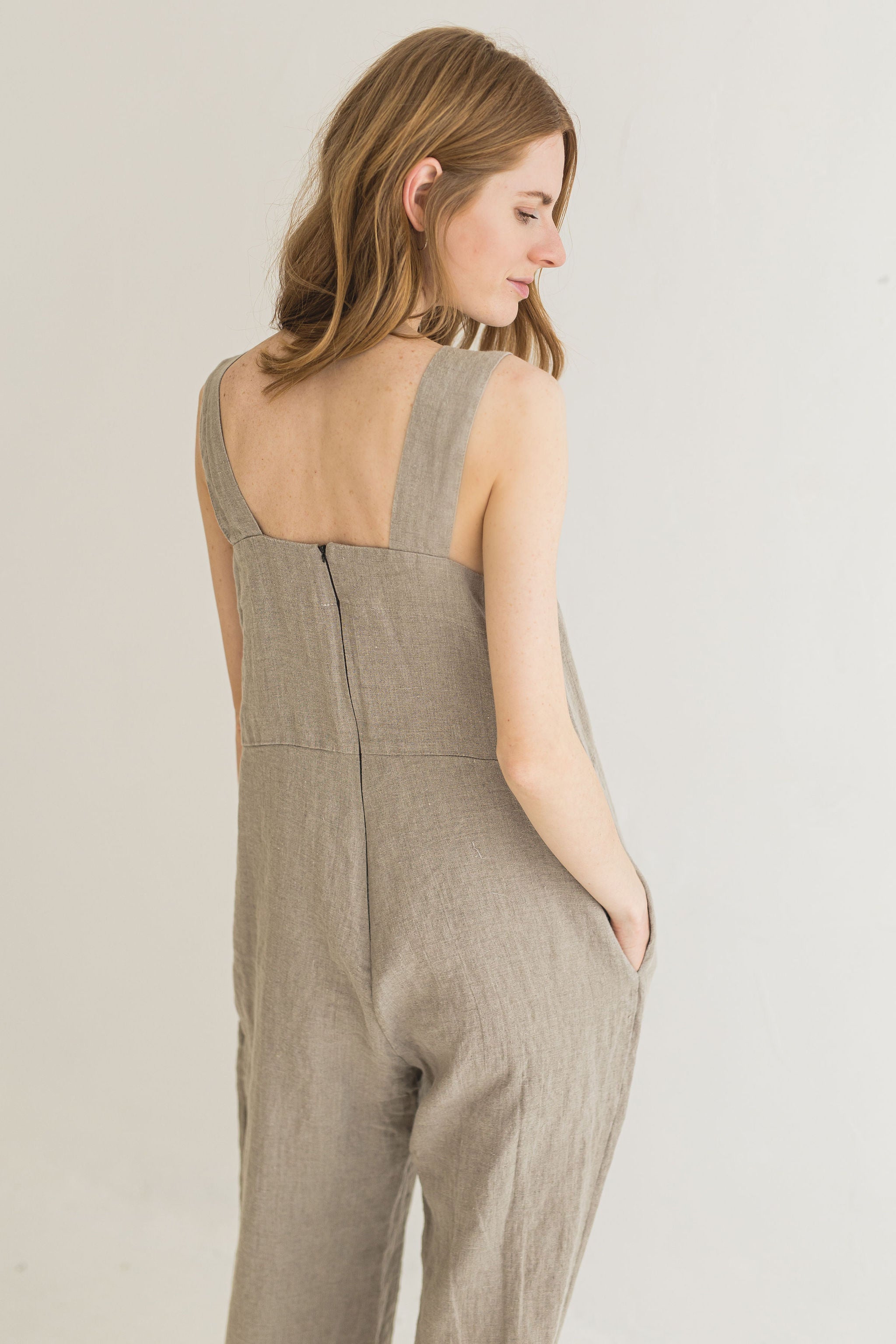 Linen Jumpsuit with Belt Epic Linen