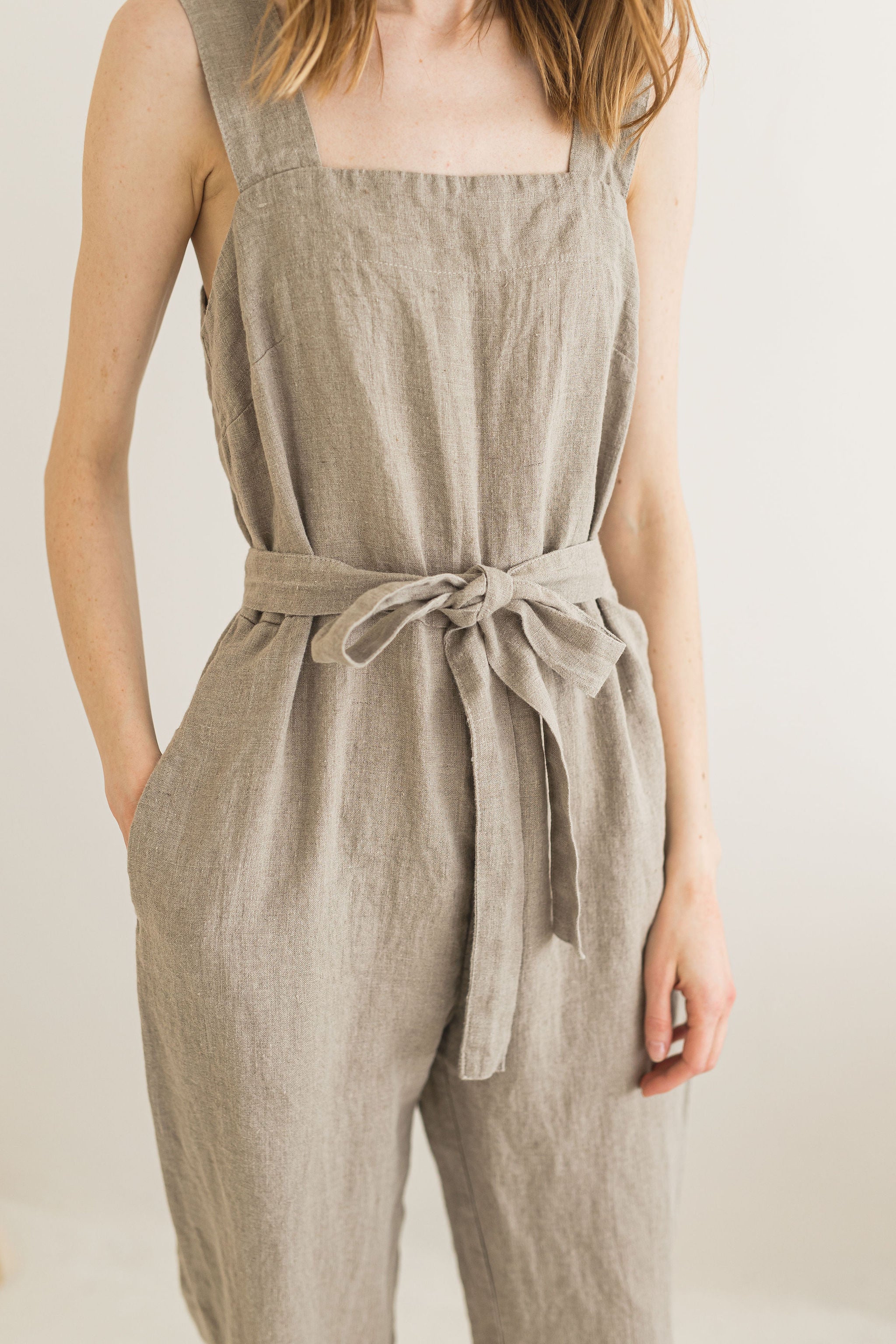 Linen Jumpsuit with Belt Epic Linen