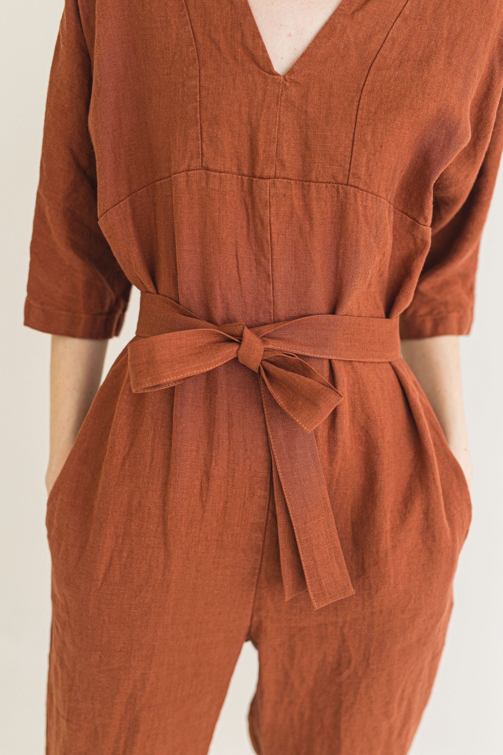 Linen Jumpsuit with Kimono Style Sleeves Epic Linen