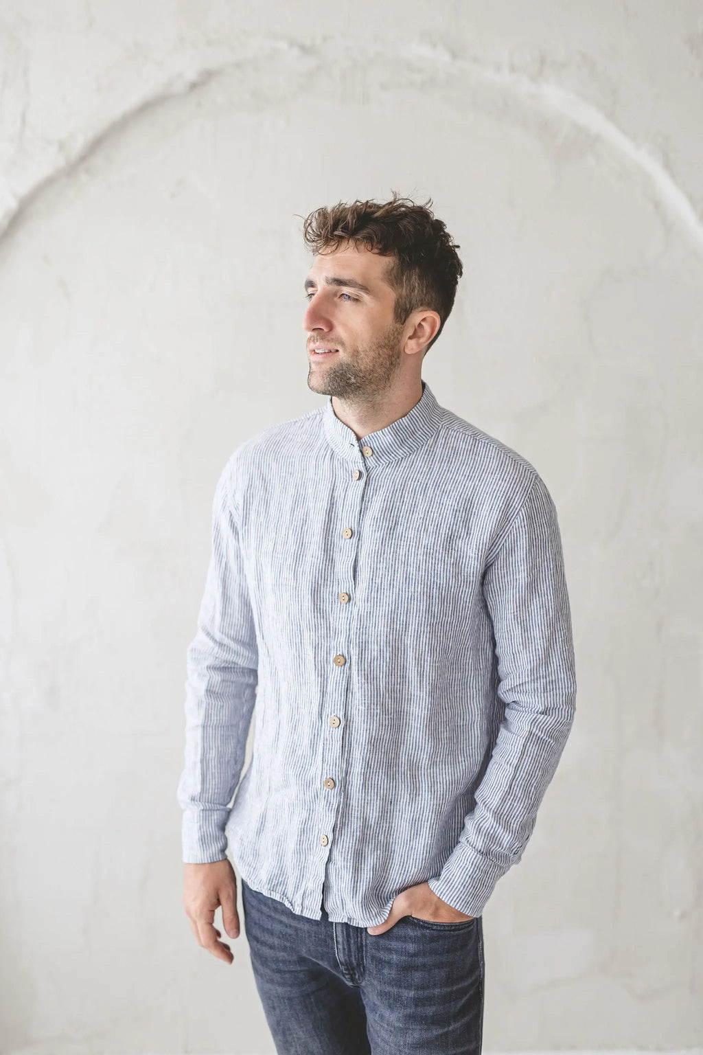 Oxford Linen Men's Shirt - Image 8