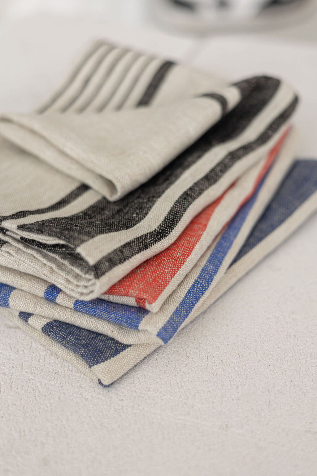 Linen Kitchen Towels – Pack of 4 Tea Towels in Assorted Stripe Colors Epic Linen
