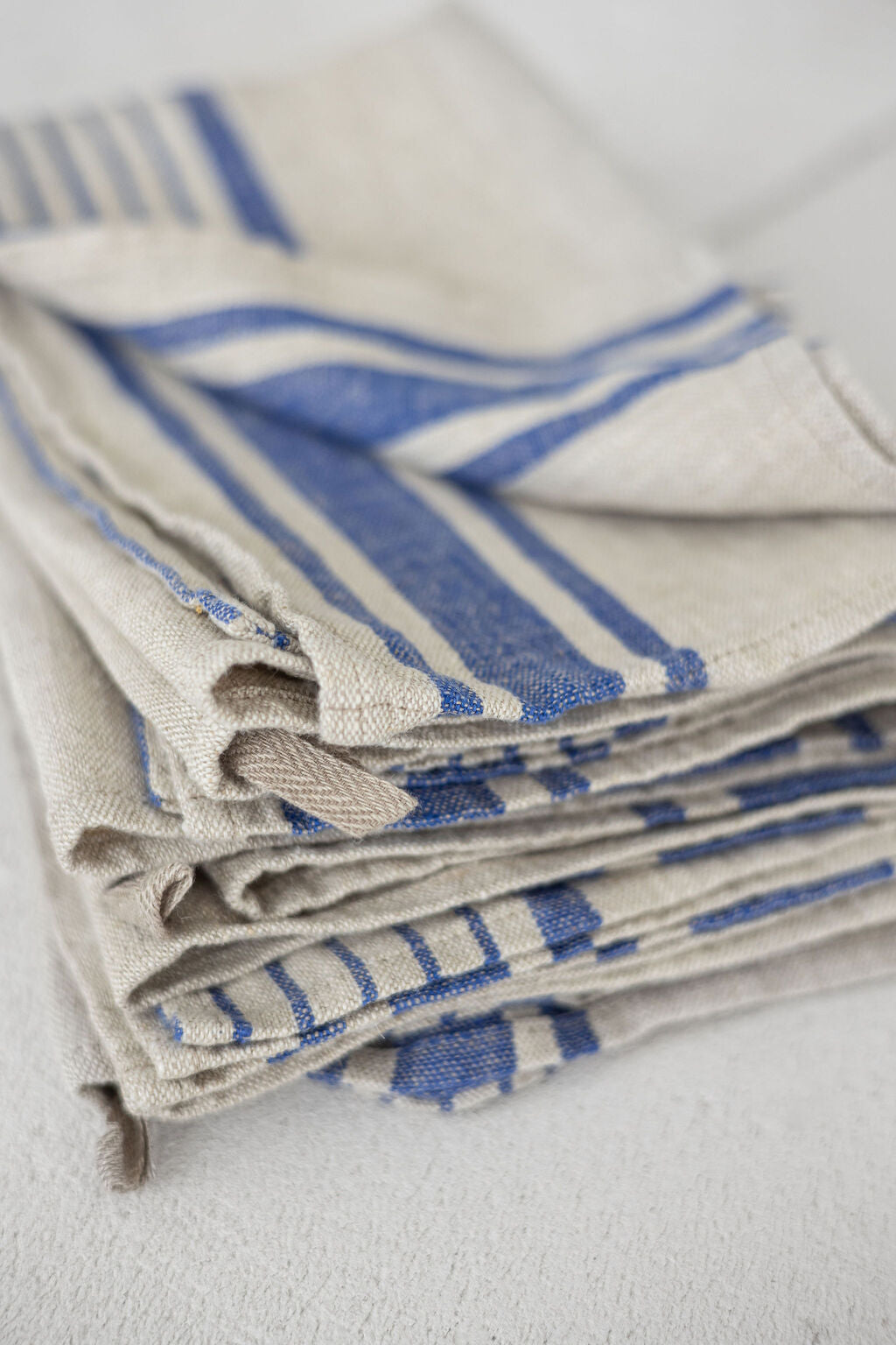 Linen Kitchen Towels – Set of 2 Tea Towels with Blue Stripes Epic Linen