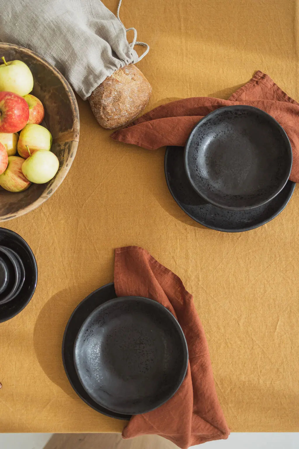 Natural Linen Table Napkins in Bright Colors Set of 2