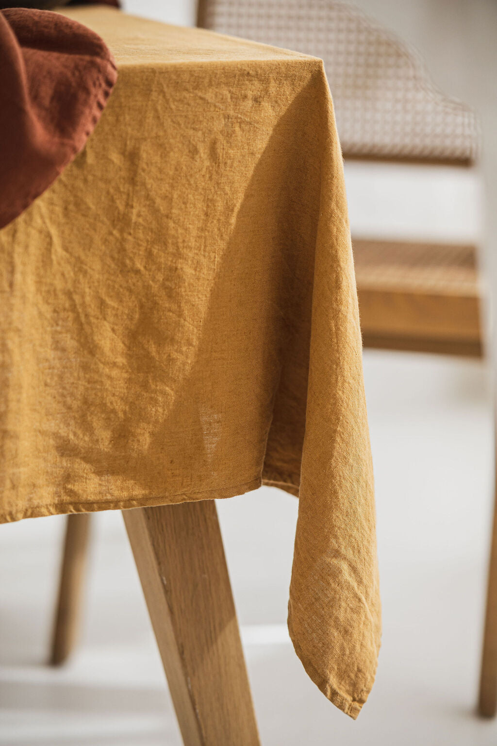 Natural Stonewashed Mustard Linen Tablecloth Epic Linen