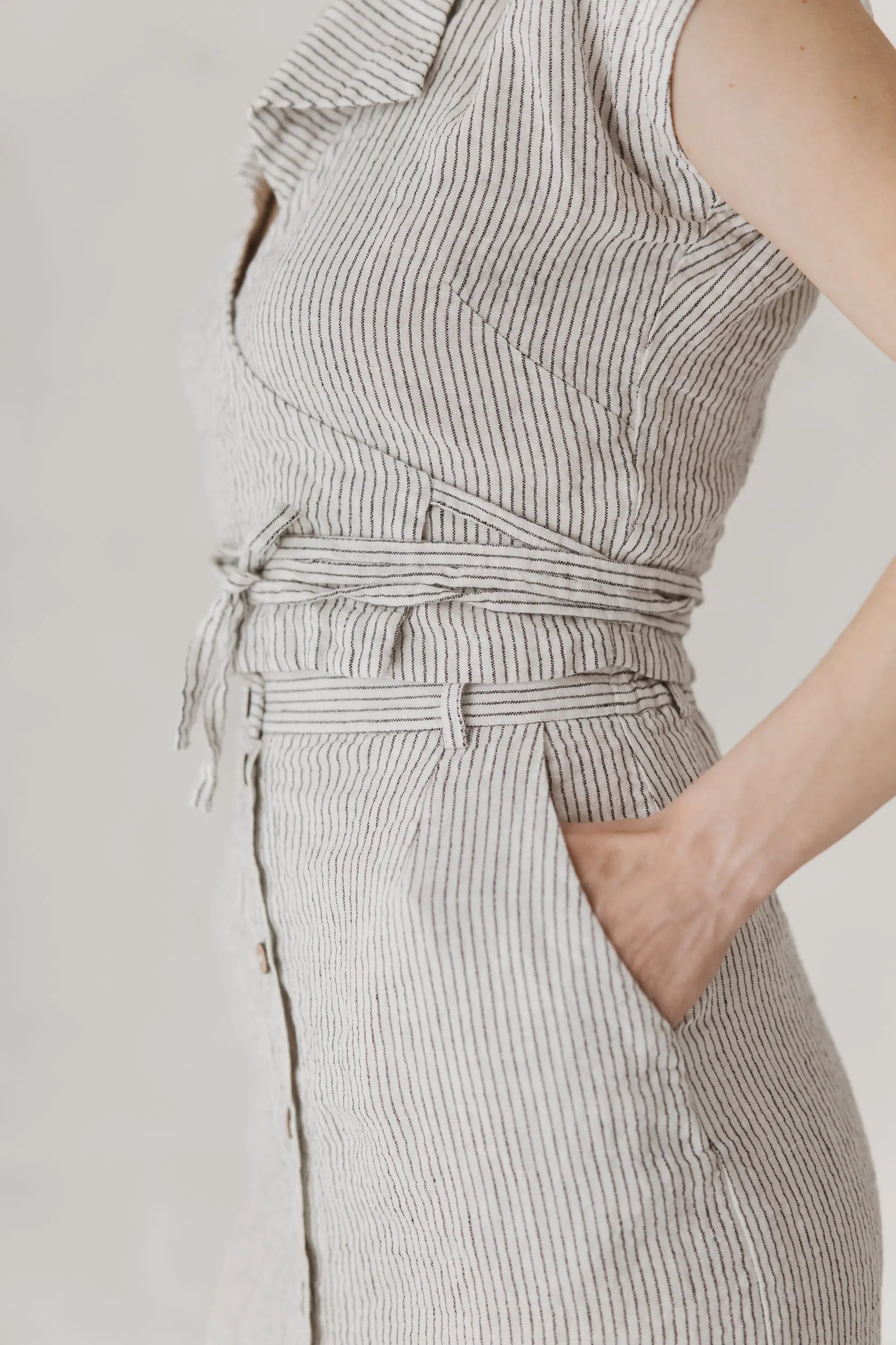 Linen Front-Button Skirt - Stella
