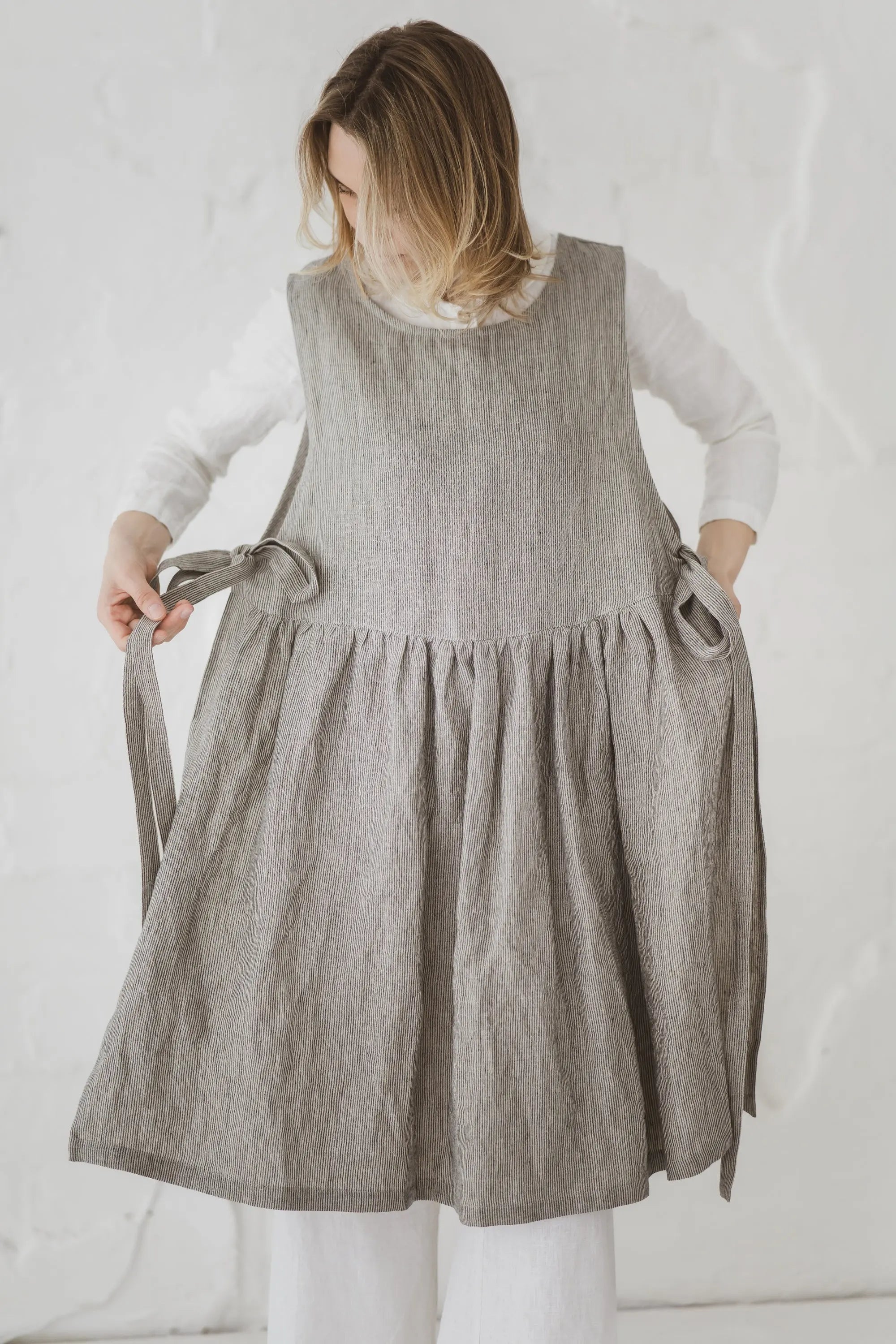 Convertible Linen Pinafore Dress