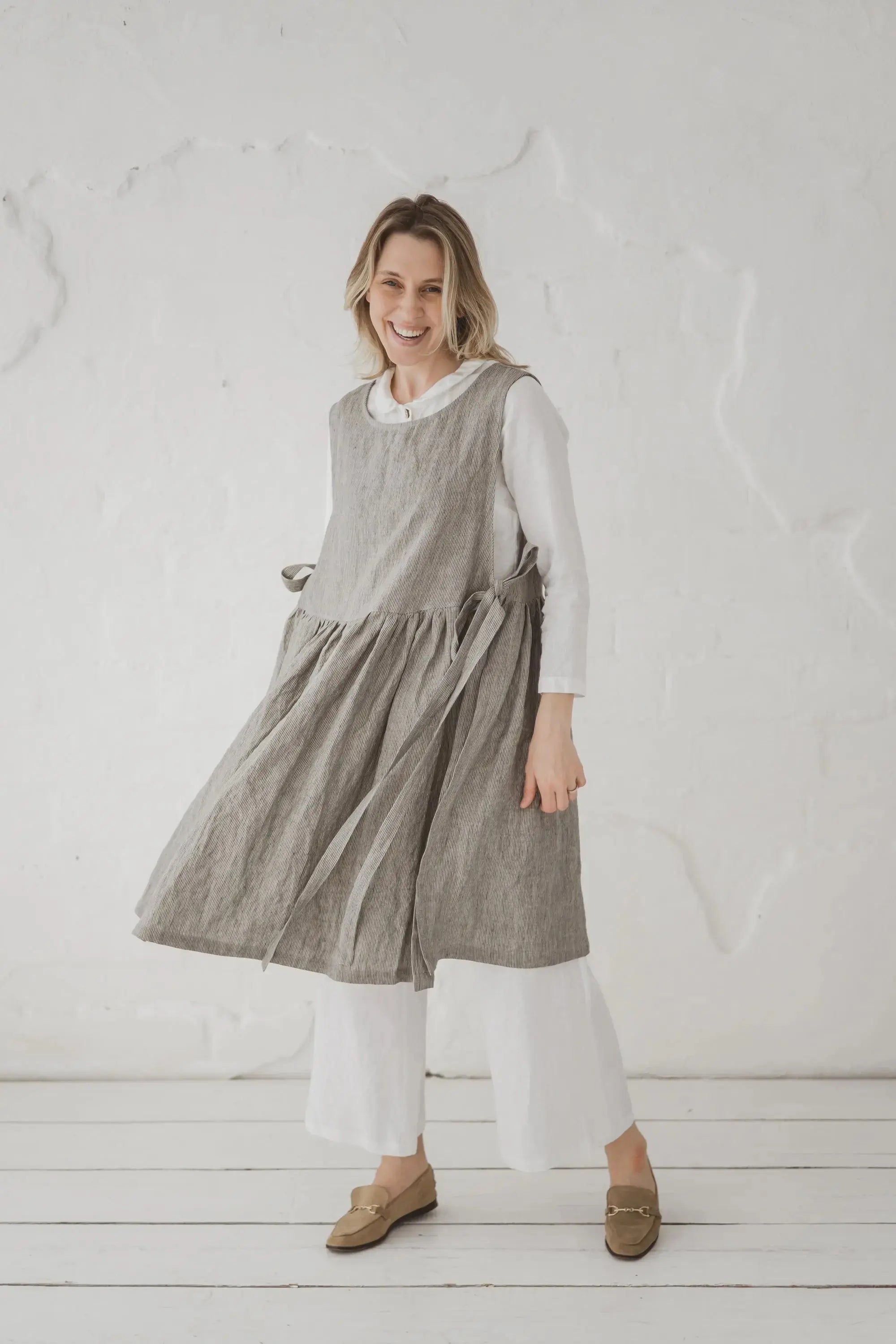 Convertible Linen Pinafore Dress Epic Linen