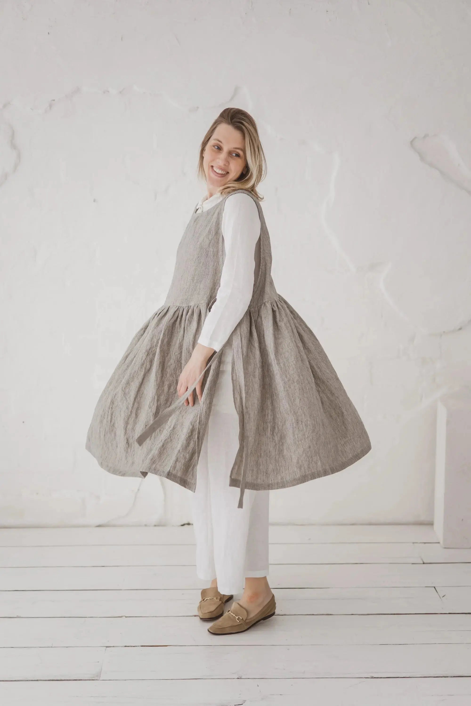 Convertible Linen Pinafore Dress Epic Linen