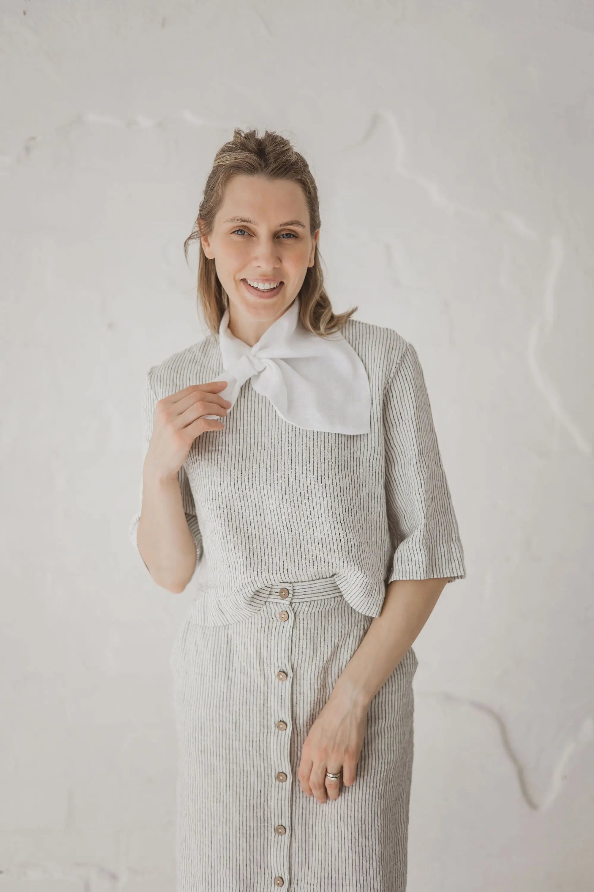 Linen Boxy Crop Top - Chloe