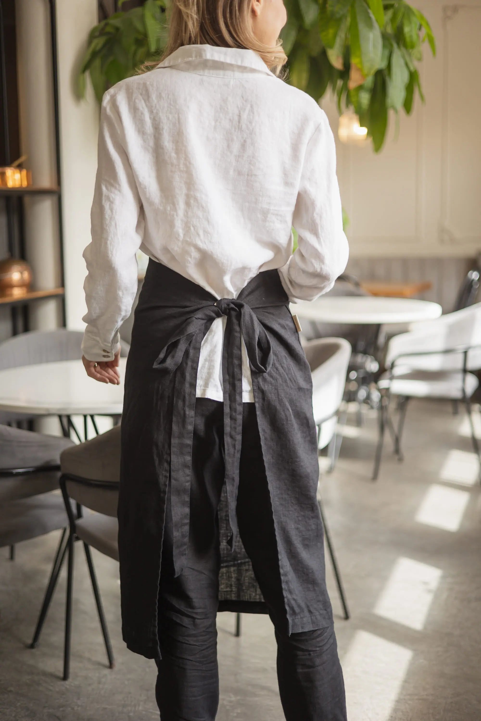 Long Linen Bistro Apron