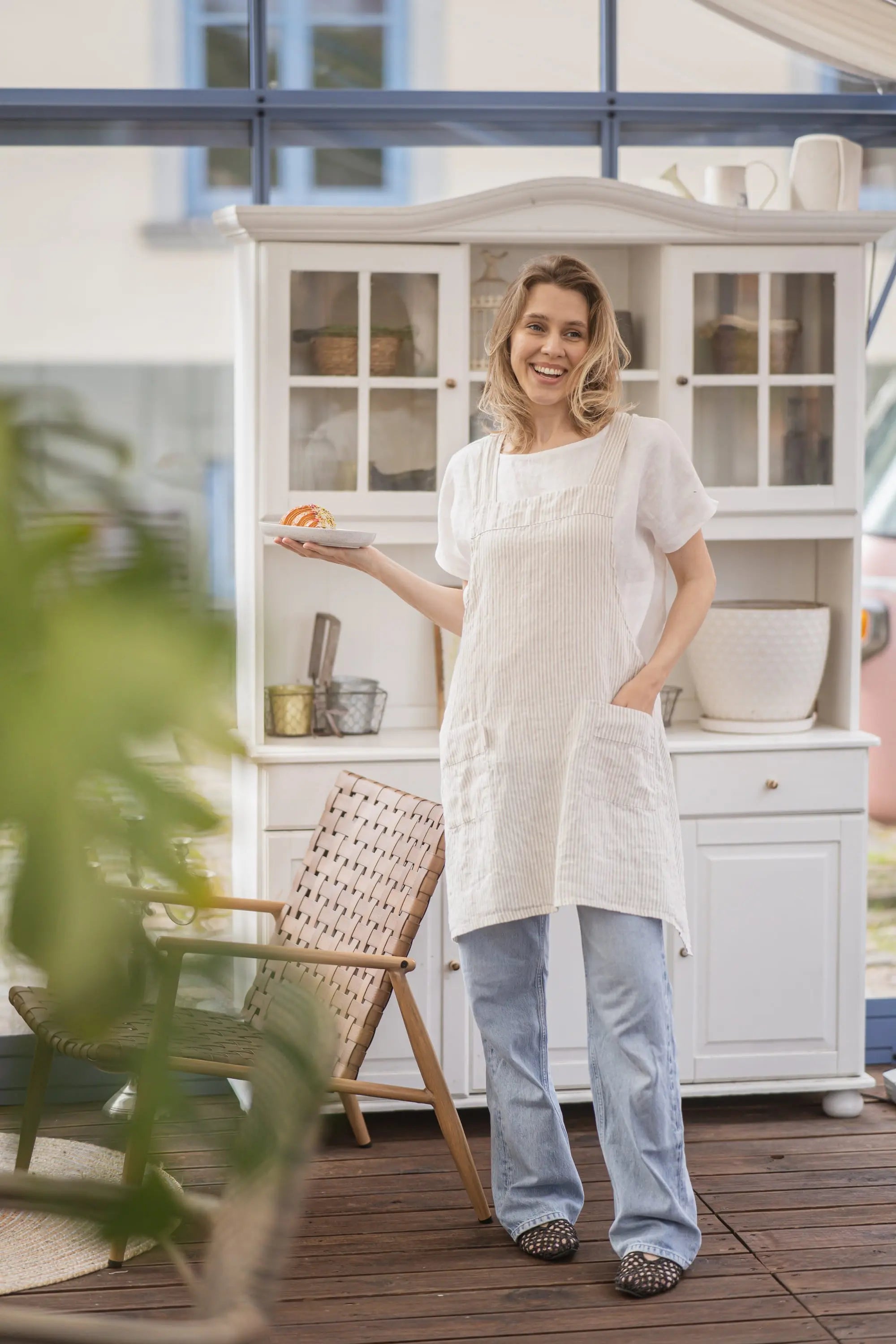 【未使用、美品】Crossback Apron 100%コットン Japanese Crossback Linen Apron | 100% Linen | EpicLinen