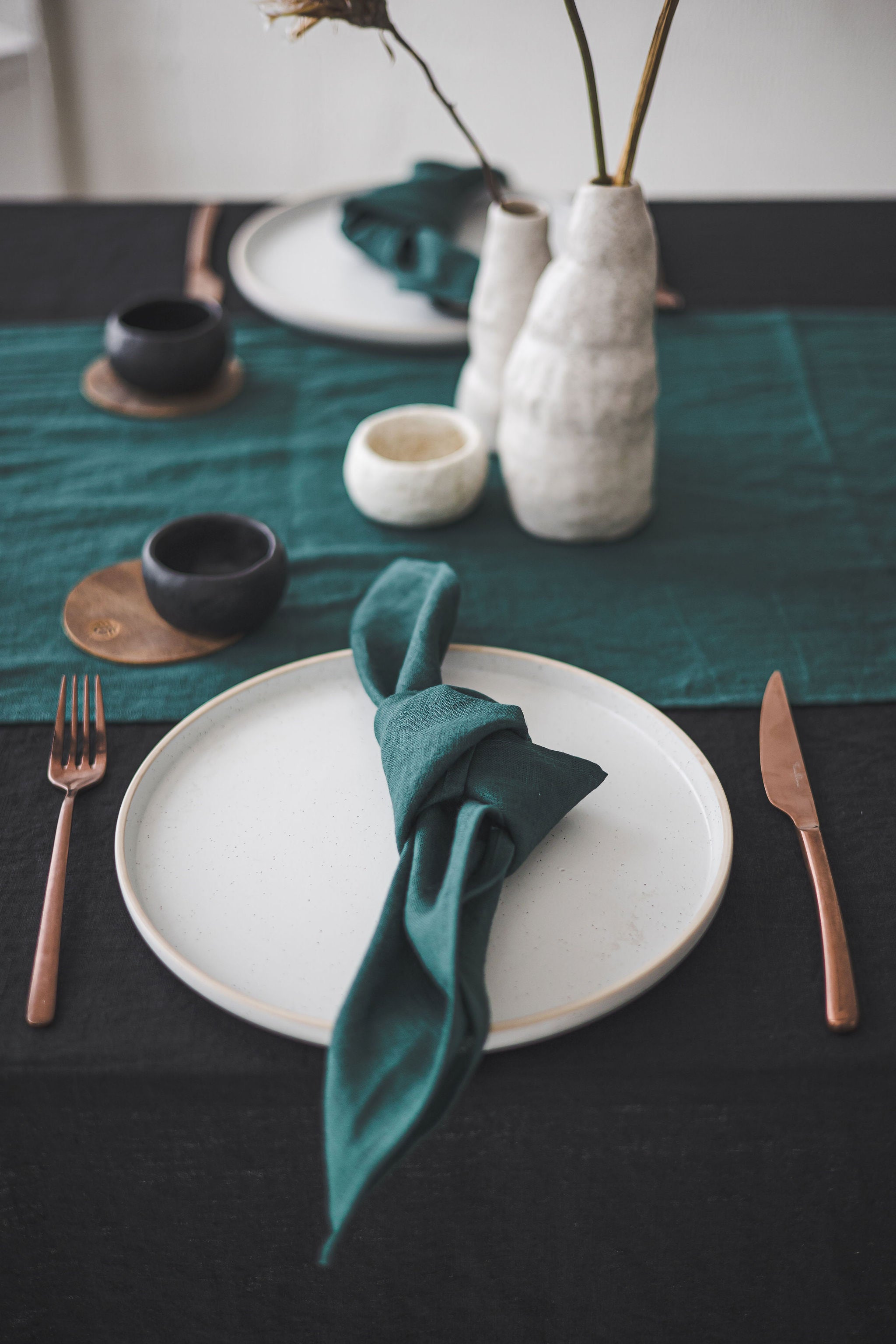 Natural Stonewashed Black Linen Tablecloth Epic Linen