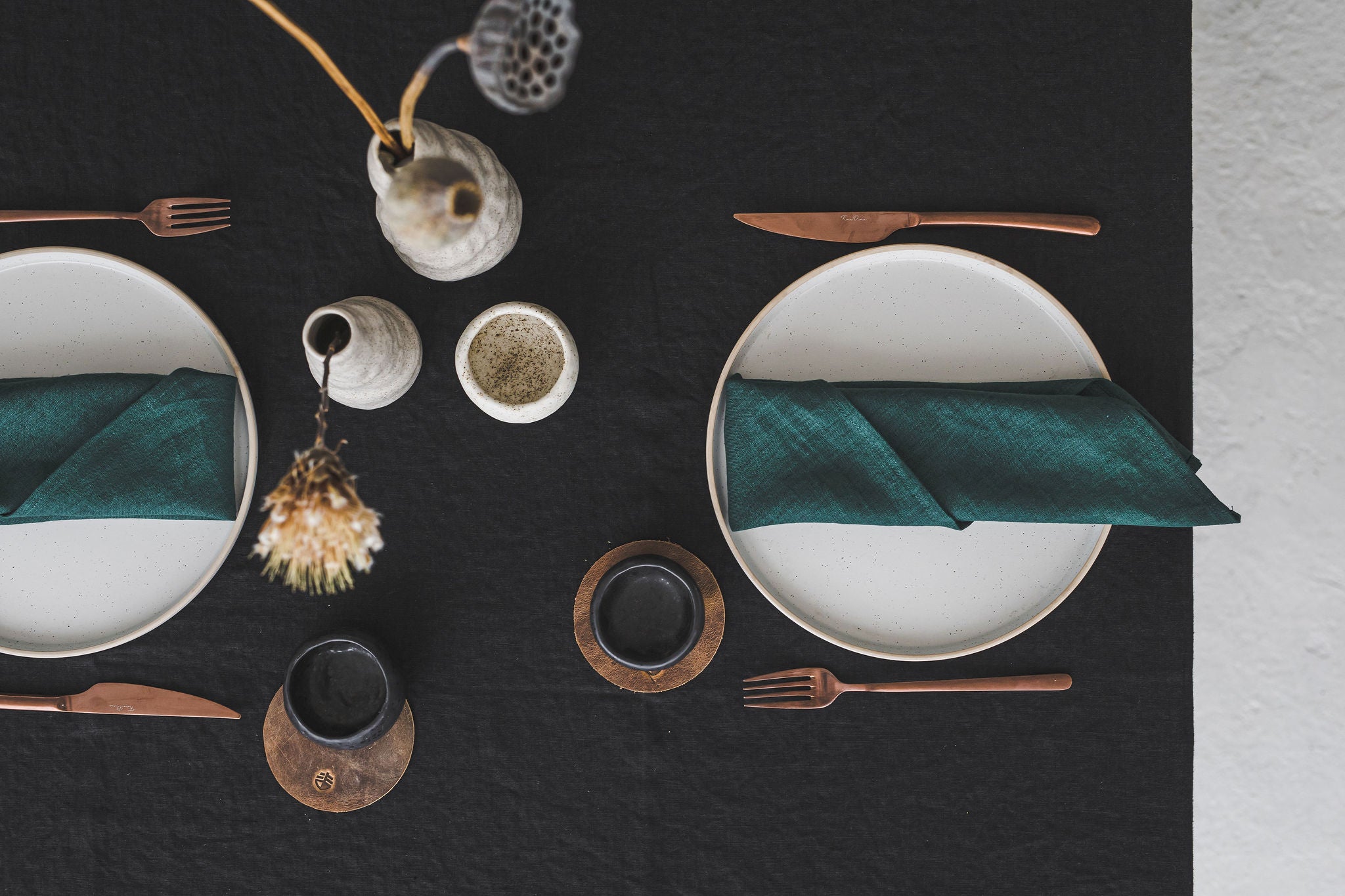 Natural Stonewashed Black Linen Tablecloth Epic Linen