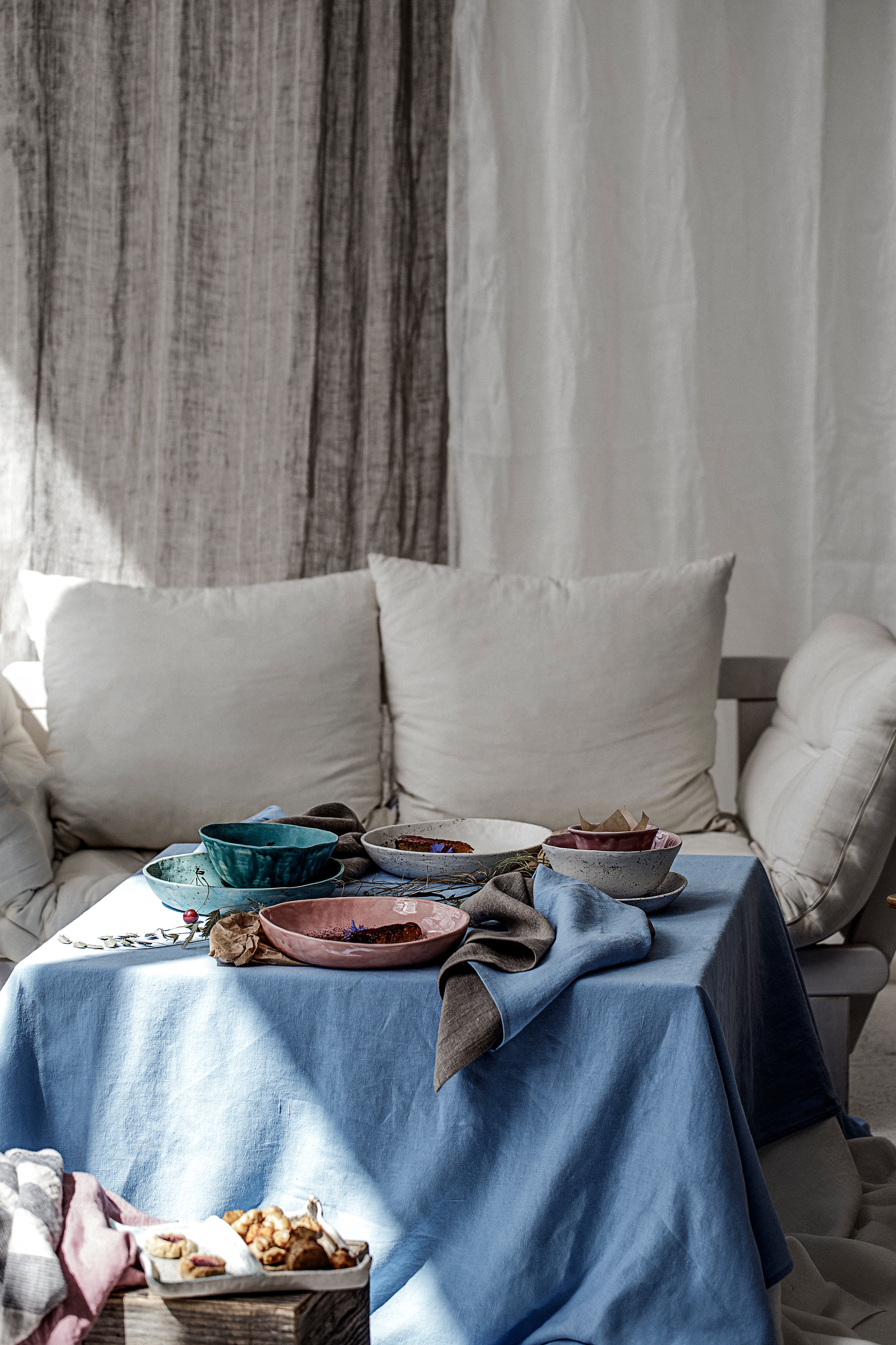 Natural Stonewashed Glacier Gray Linen Tablecloth Epic Linen