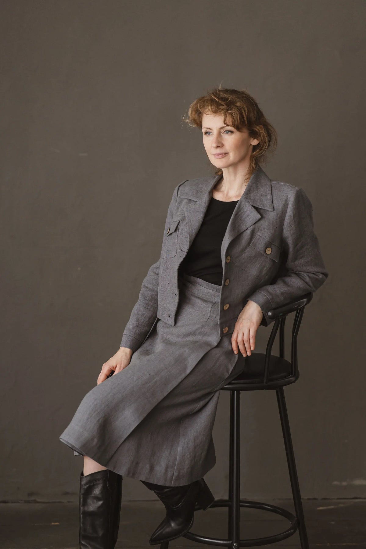 Heavy Linen Wrap Skirt Epic Linen