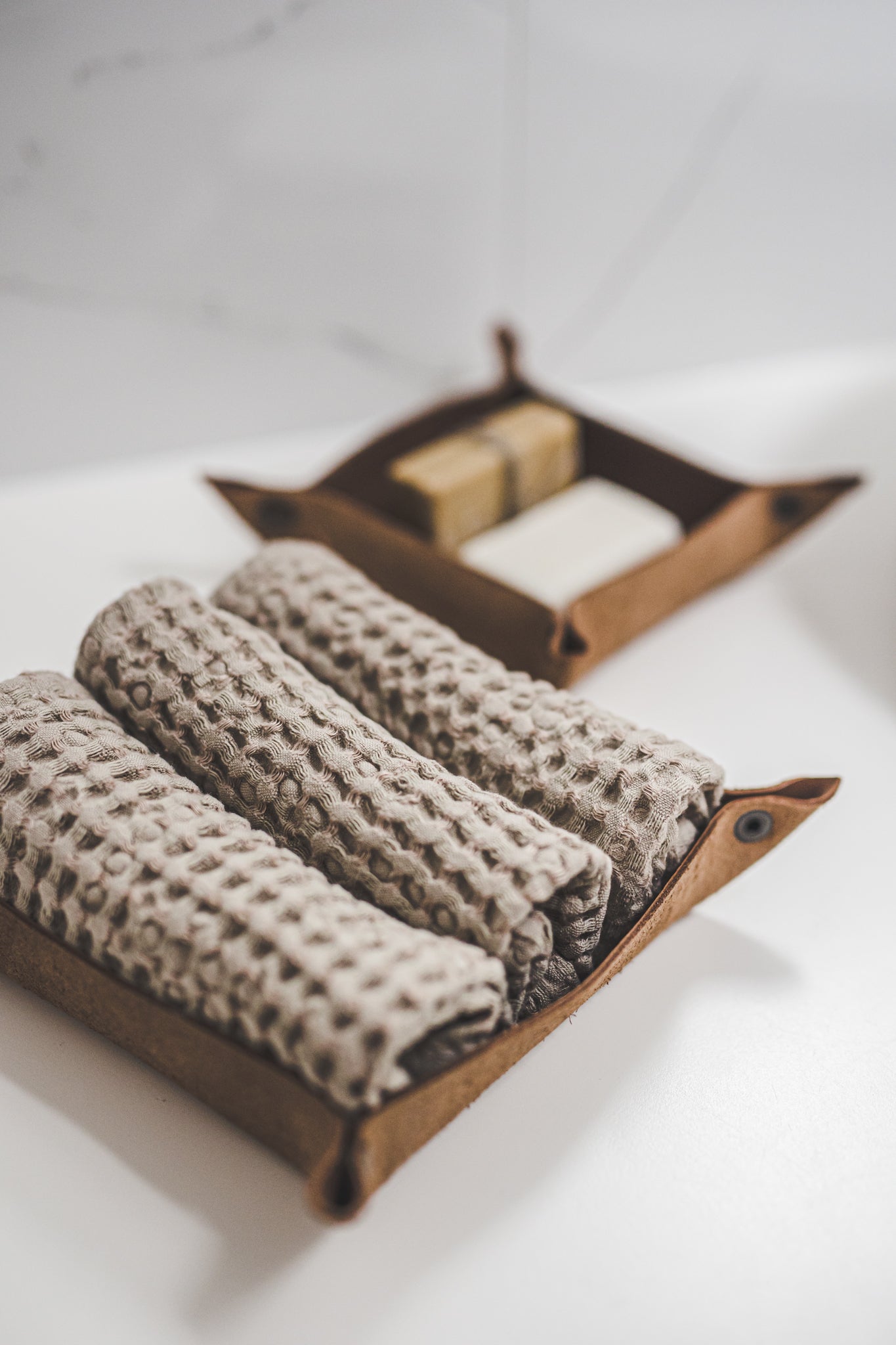 Absorbent Linen Cotton Face Waffle Towels | Set of 3 Epic Linen