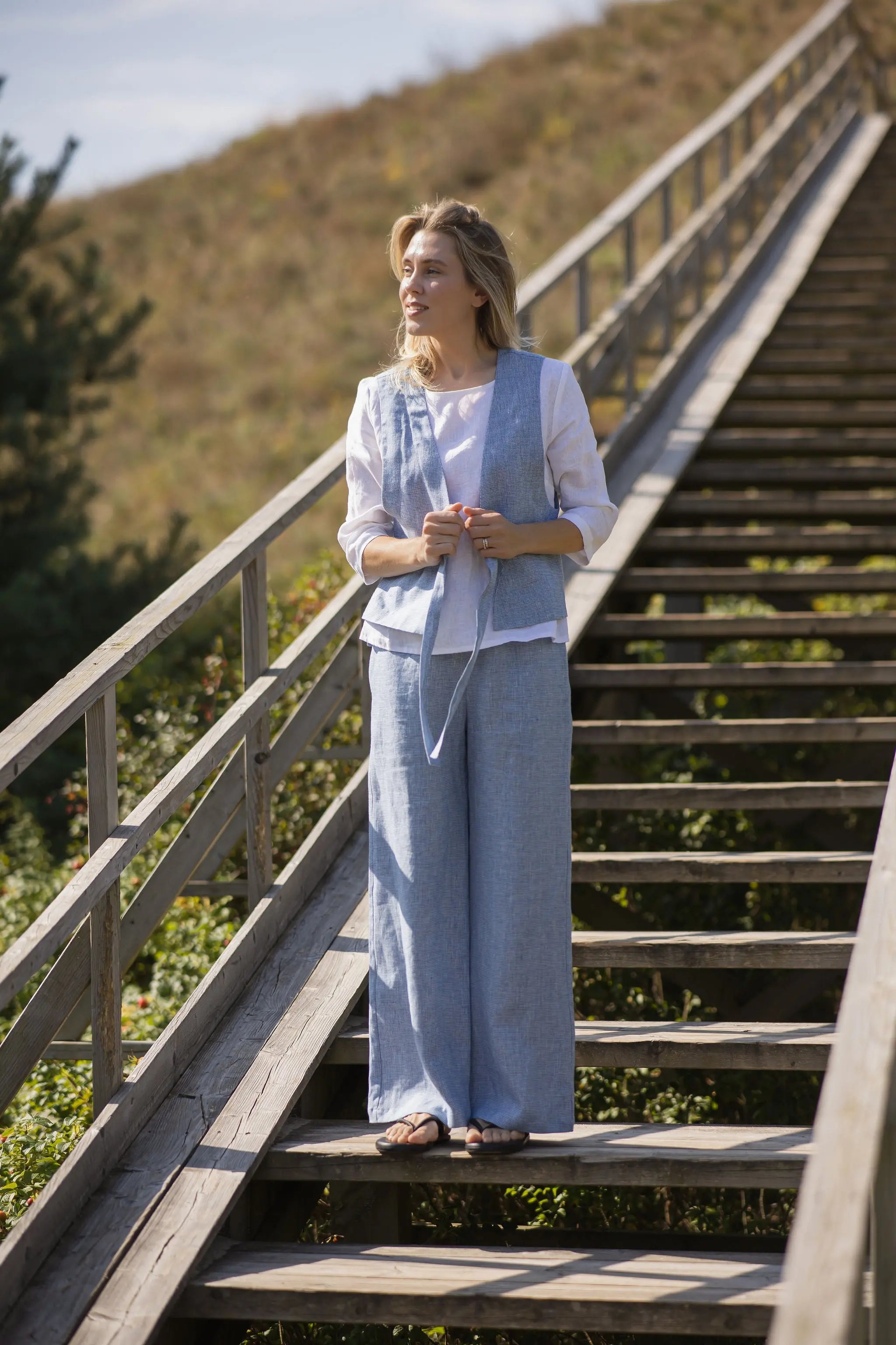 Wide Leg Linen Summer Pants Goose Steps
