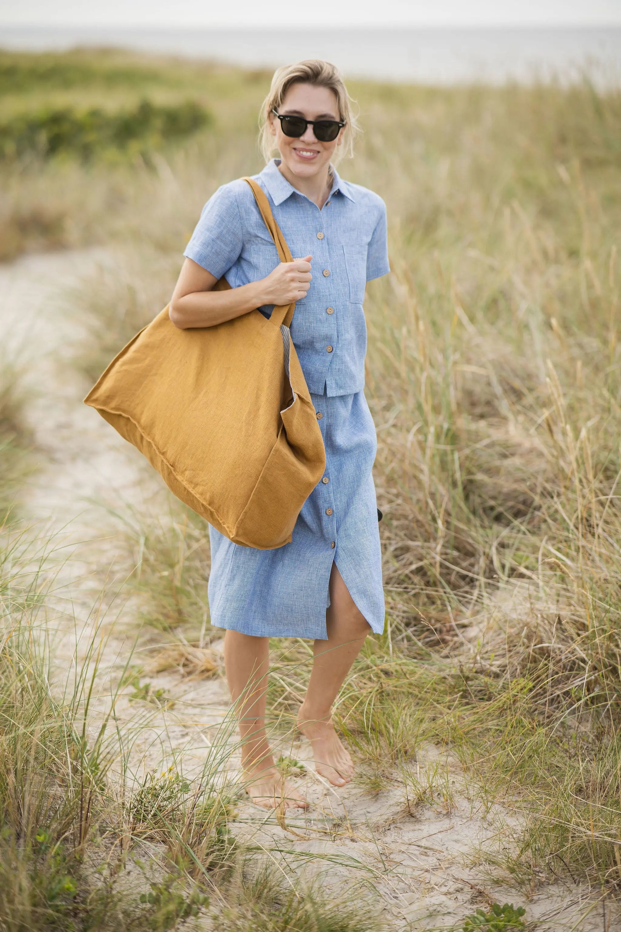 Linen Skirt With Buttons