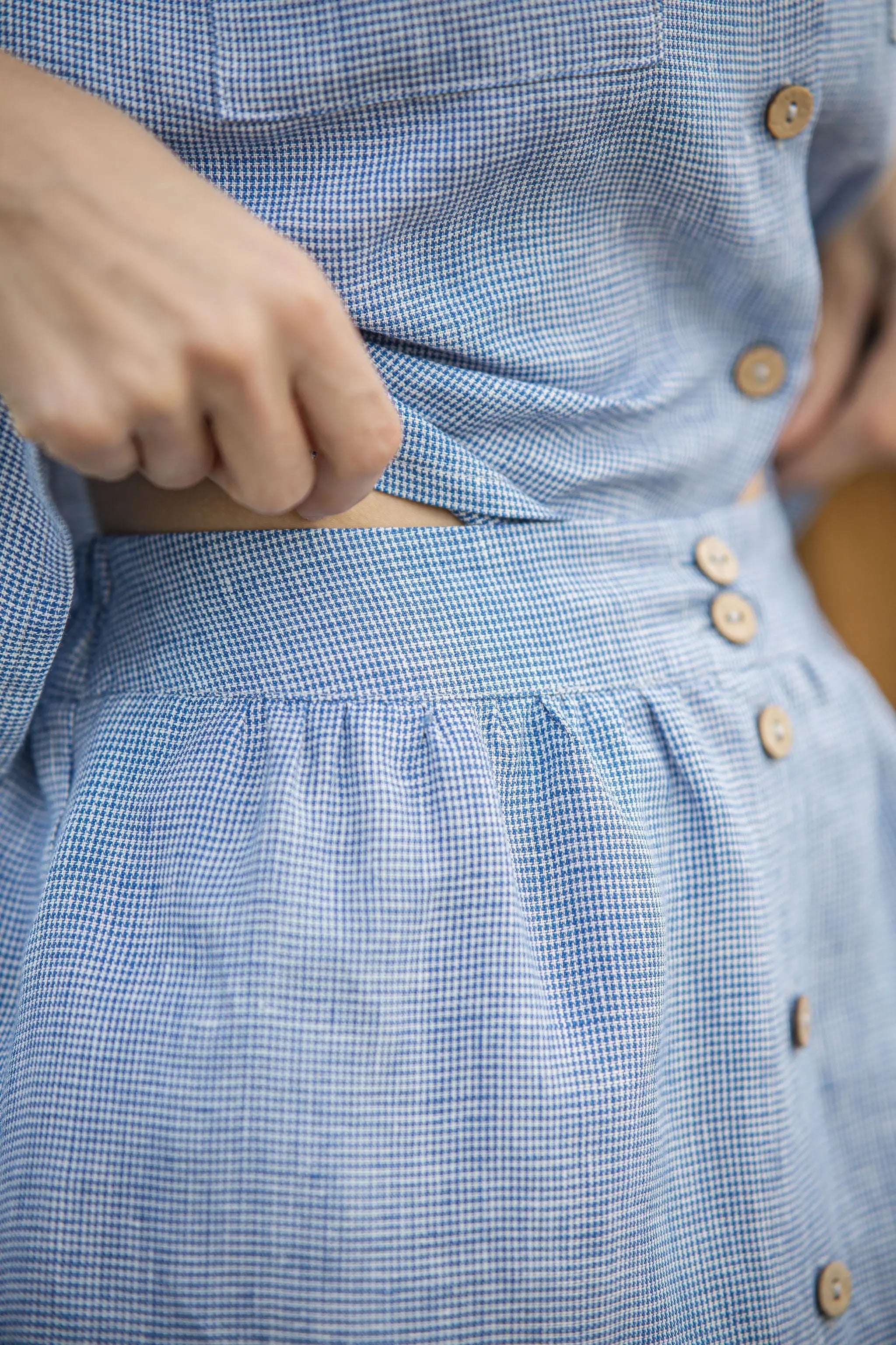 Linen Skirt With Buttons Goose Steps