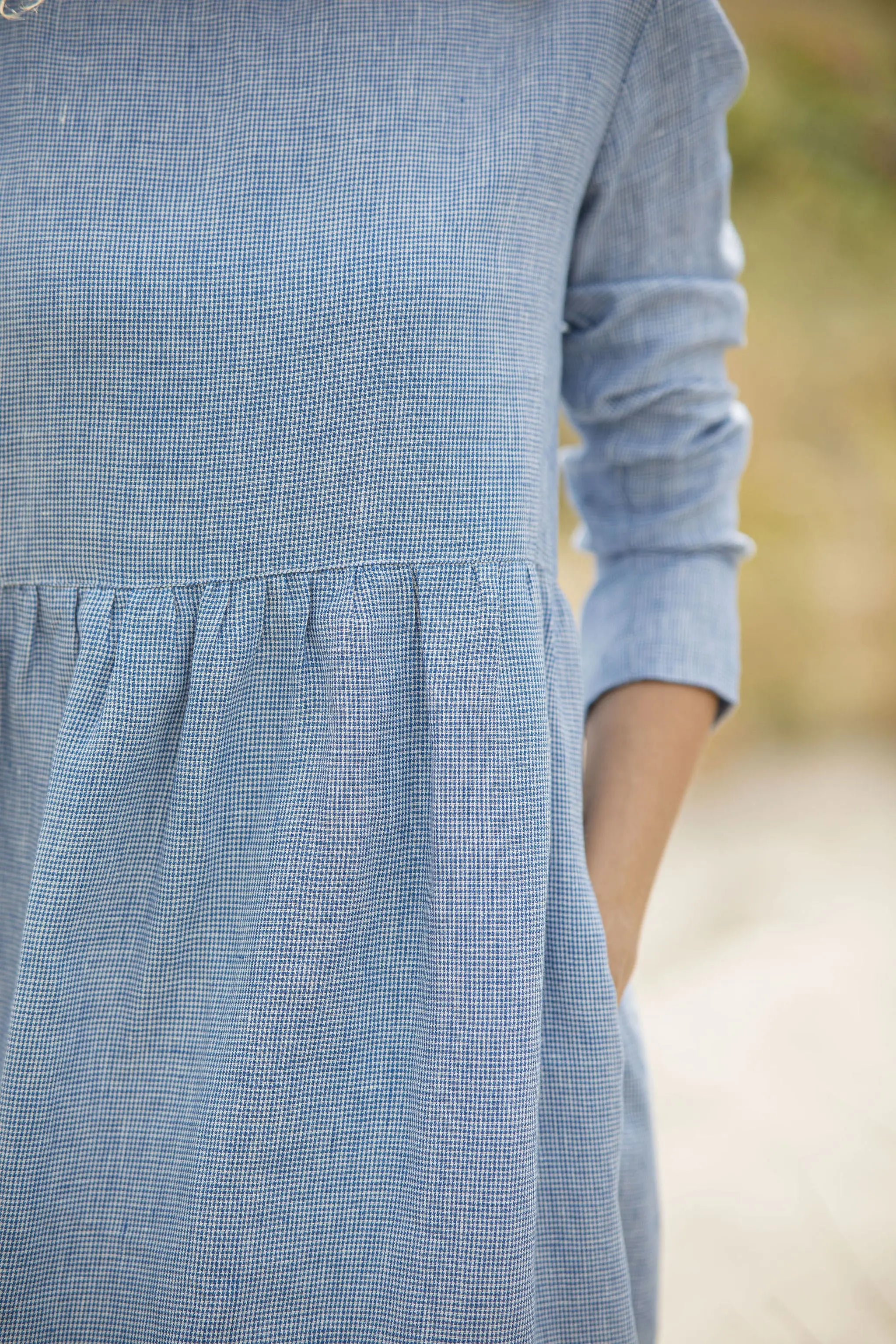 Linen Long Dress Goose Steps