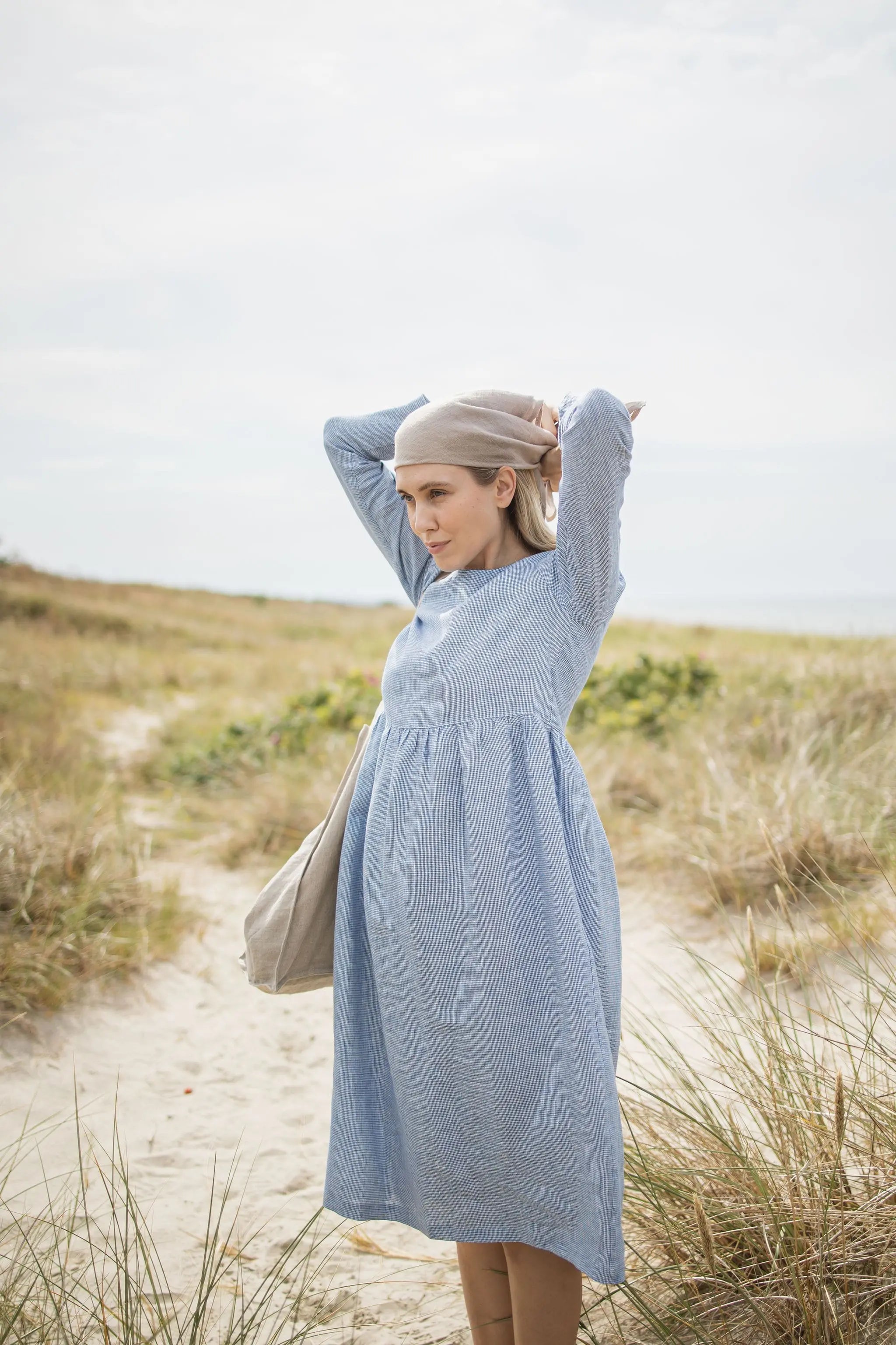 Linen Long Dress Goose Steps