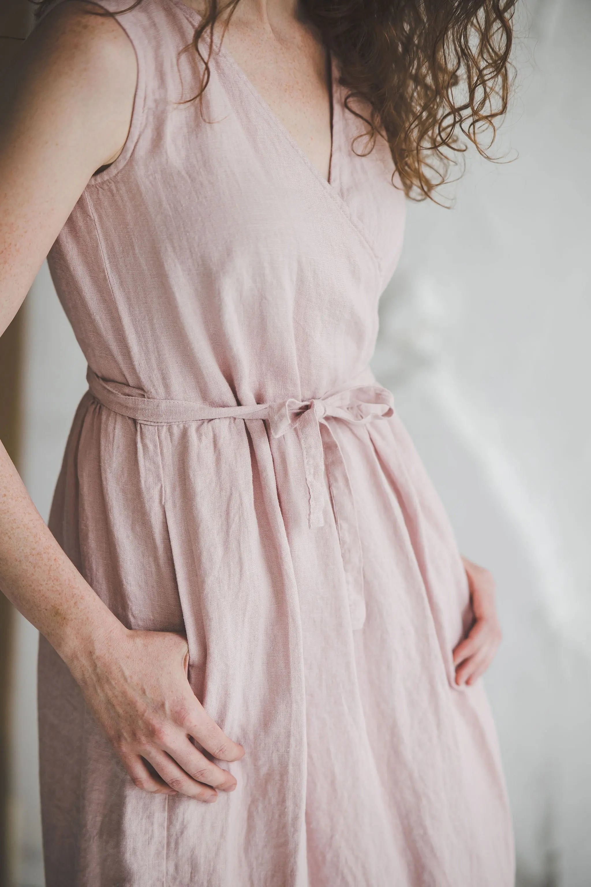 Wrap Linen Sleeveless Dress - Epic Linen