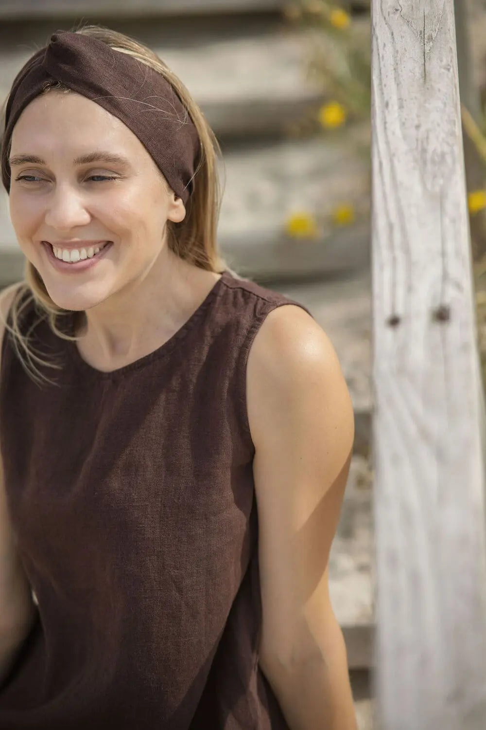 Knotted Elastic Linen Headband
