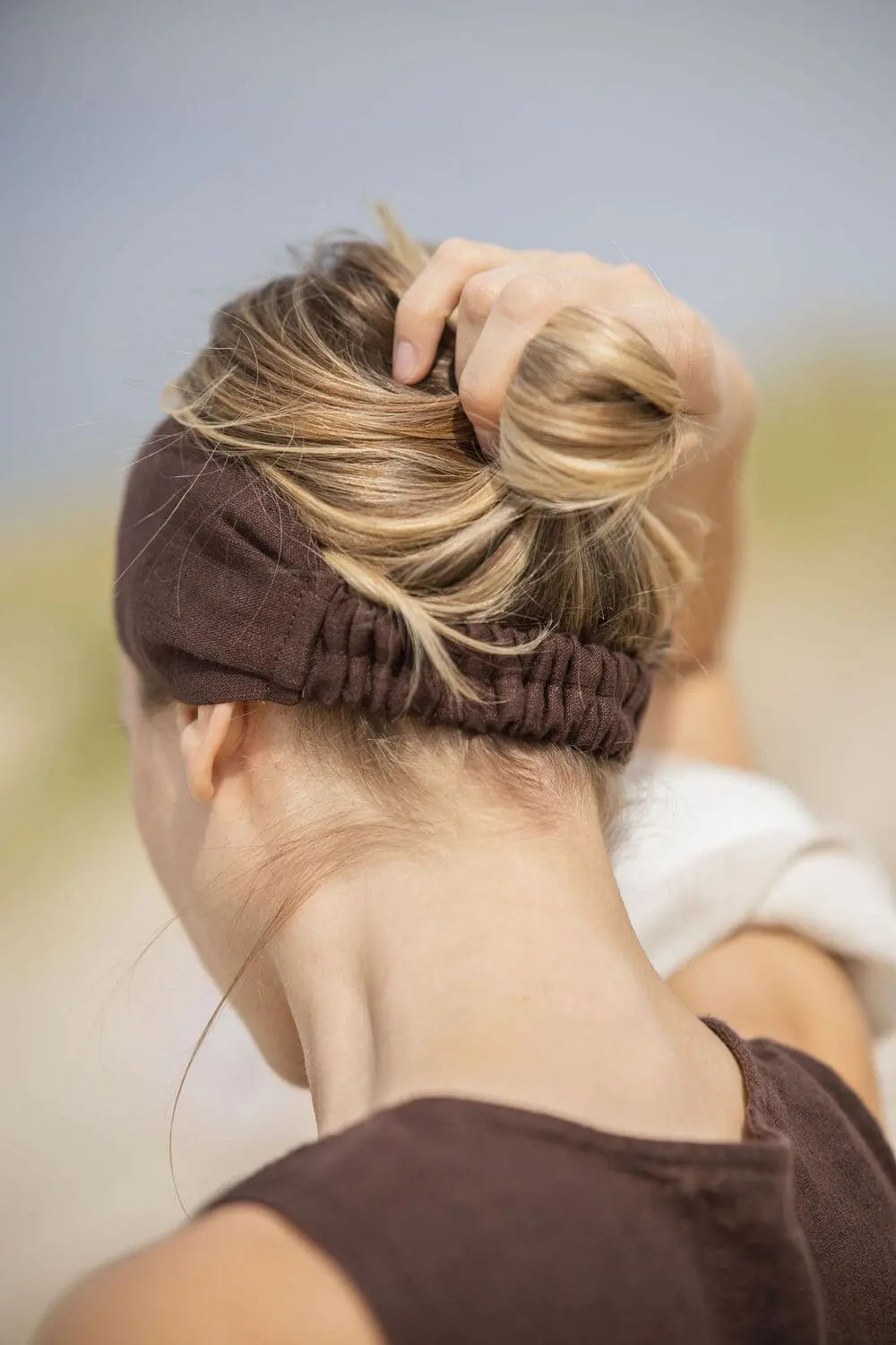Knotted Elastic Linen Headband