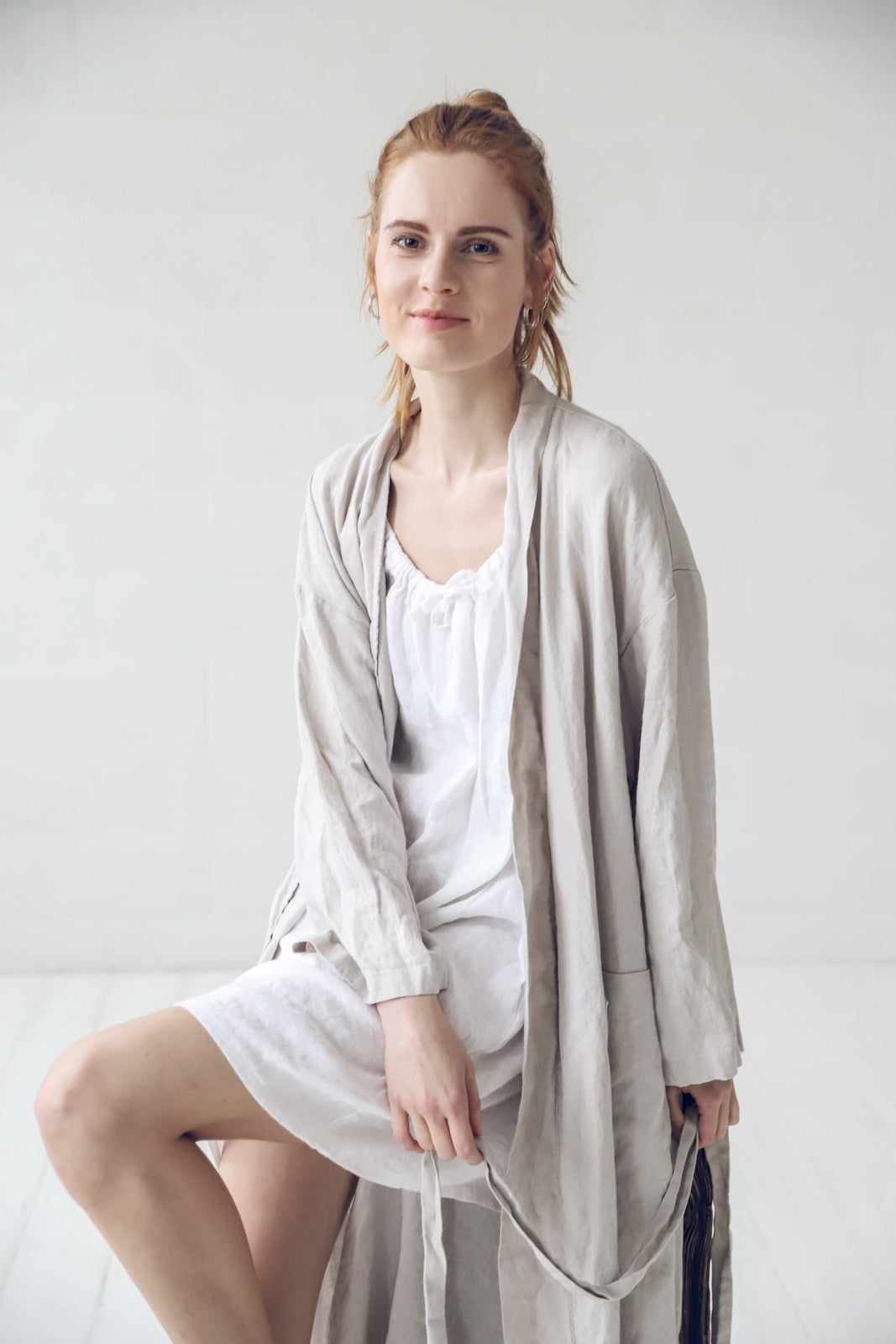 READY TO SHIP Long Linen Bathrobe with Pockets Epic Linen