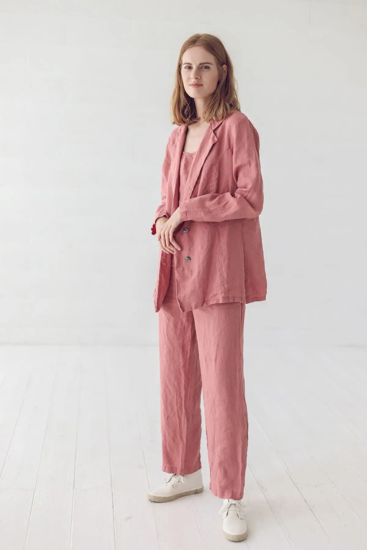 Classic Linen Jacket With Buttons