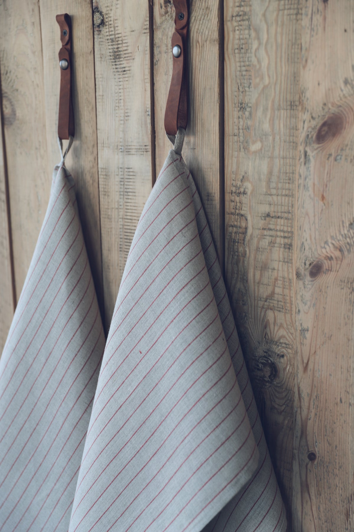 100 % Pure Linen Kitchen Tea Towels In Red Stripes x 2 Epic Linen