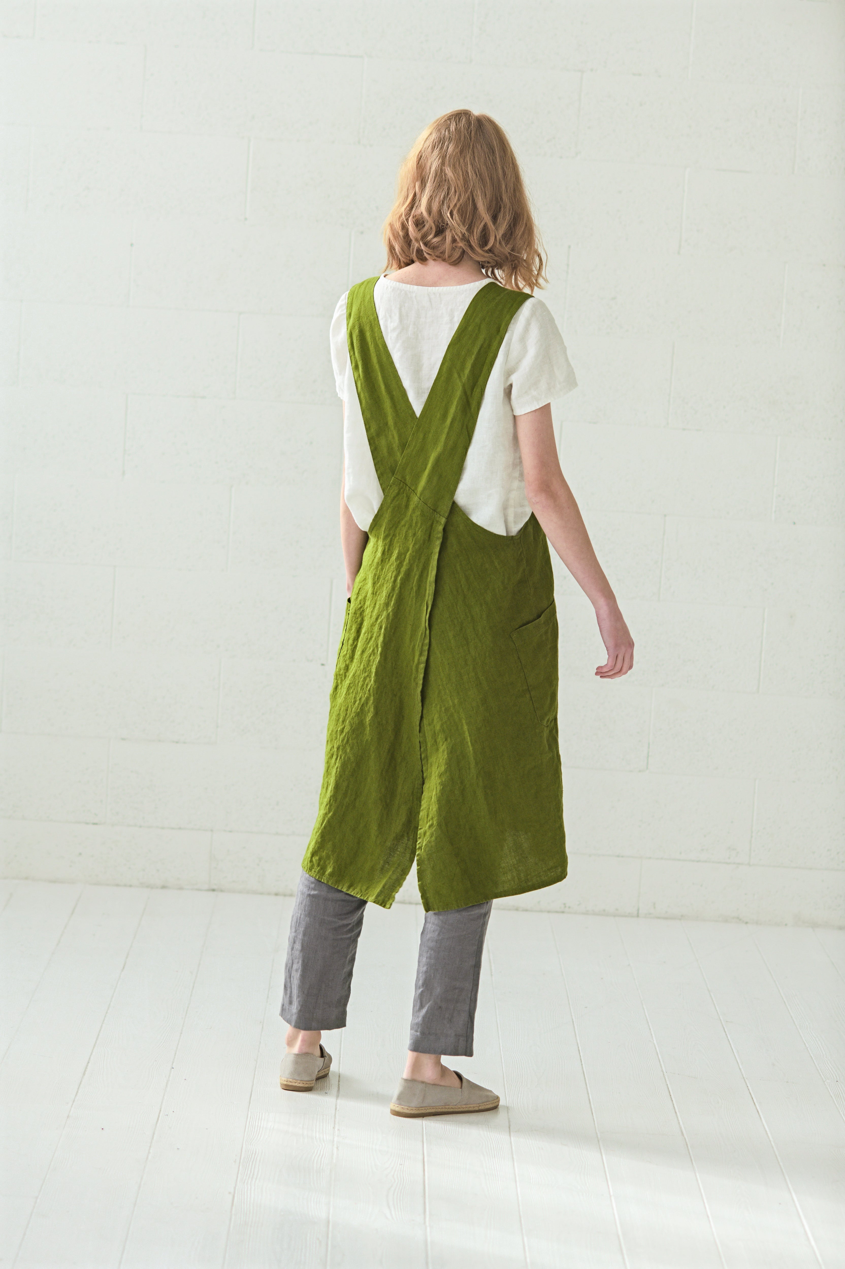 Linen Japanese Style Pinafore Apron Epic Linen